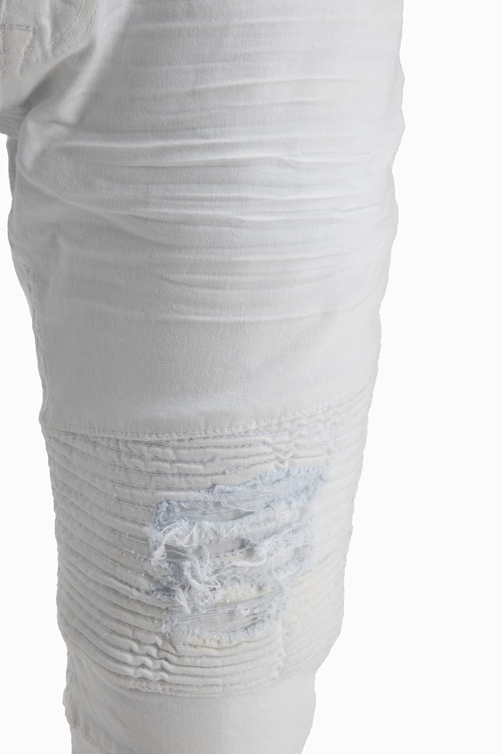RAW X Men's Skinny Jeans - Washed Ripped Distressed Moto Stretch Denim Biker Pants | Slim Fit Stretchable Comfort | Perfect for Casual Wear, Motorcycle Riding & Night Out