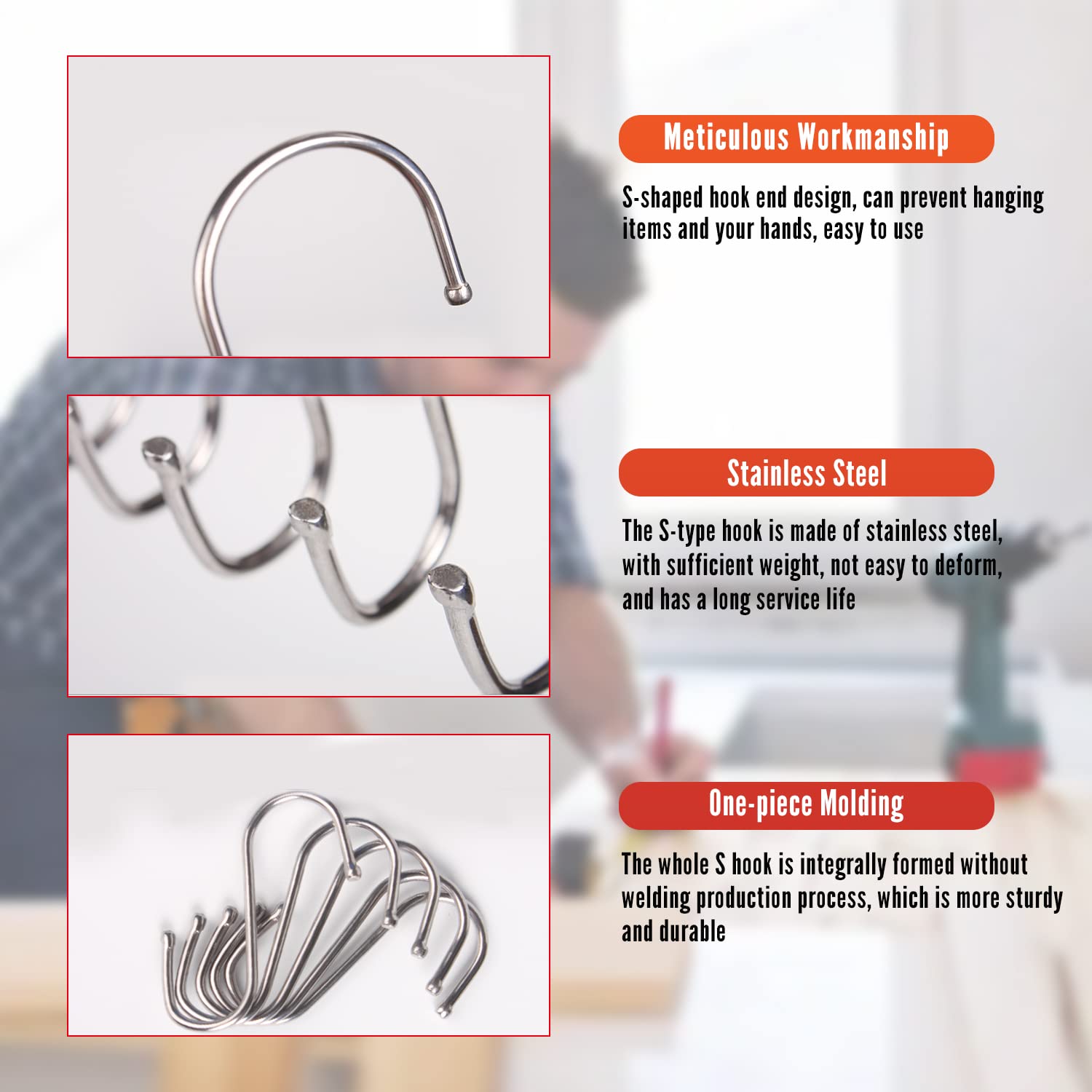 MroMax 8-Pack Silver S-Shaped Metal Hooks 2.95