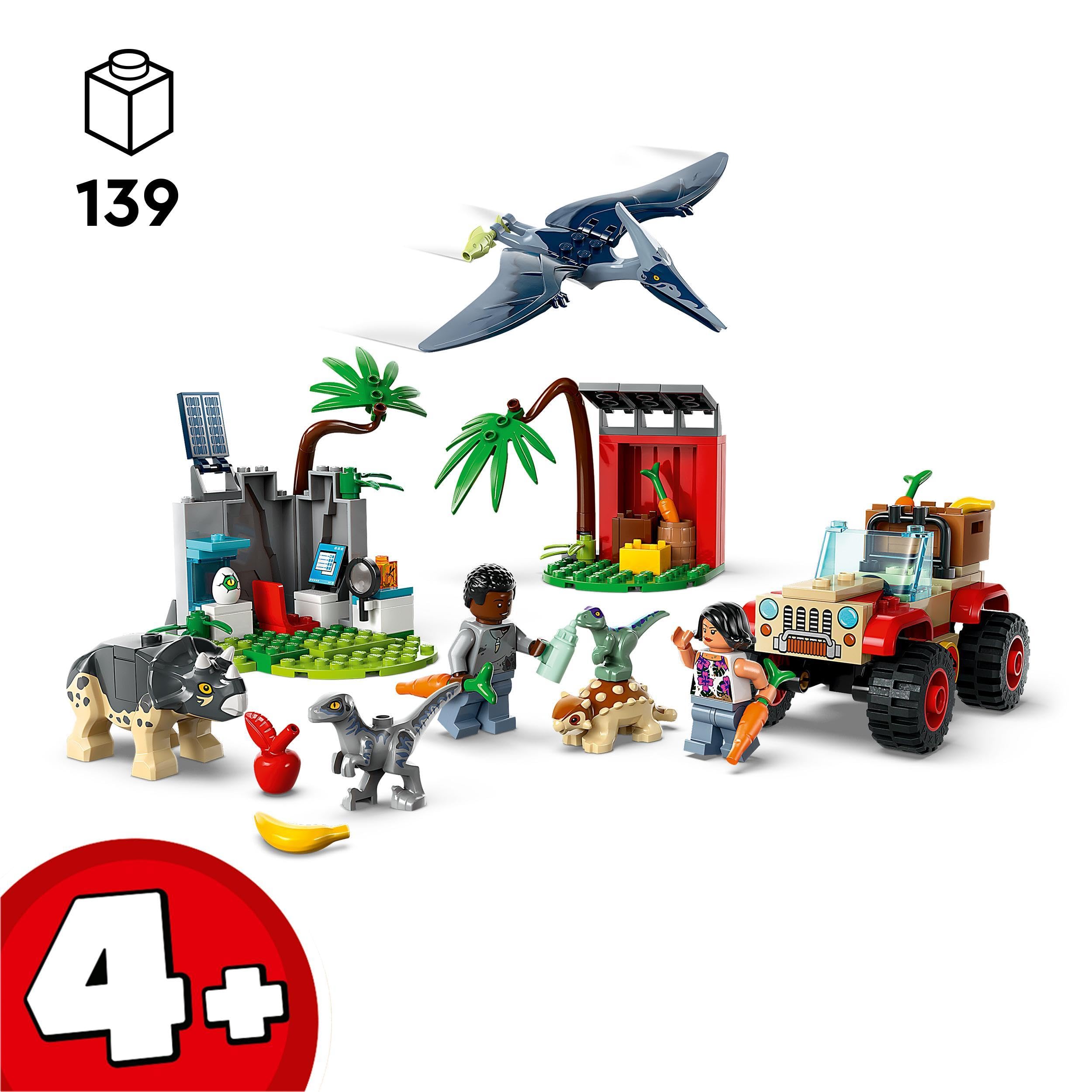 LEGO Jurassic World Baby Dinosaur Rescue Center Toy Set with Triceratops, Ankylosaurus & Velociraptor Figures - Creative Building Kit for Kids Ages 4+ (Set 76963) | Perfect Gift for Boys & Girls | Dinosaur Adventure Play & Display