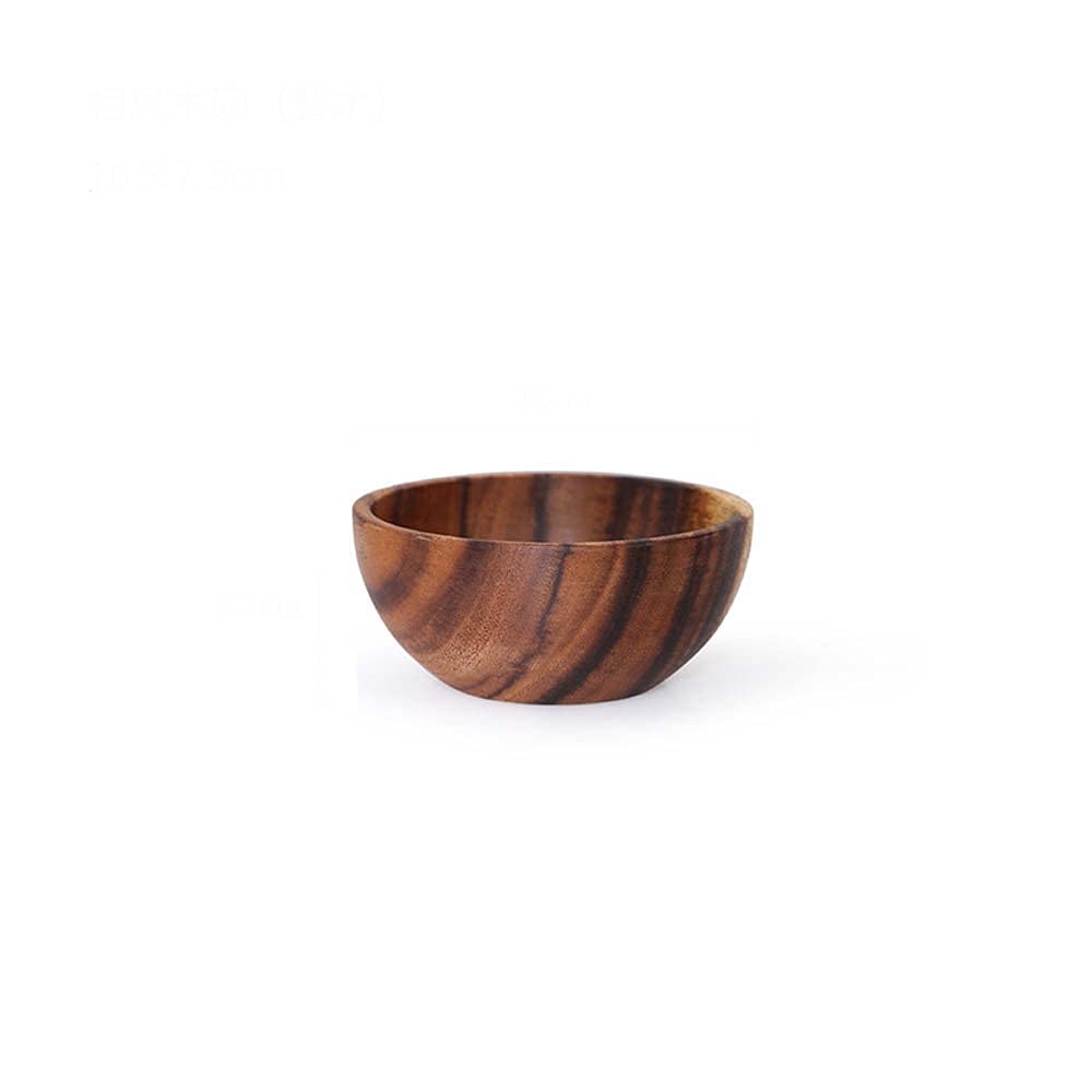 Premium Acacia Wood Bowls Set of 5 - Large Heat-Resistant Natural Wooden Tableware for Noodles, Rice, Soup & Salad - Perfect for Kitchen, Dining, Camping & Picnics