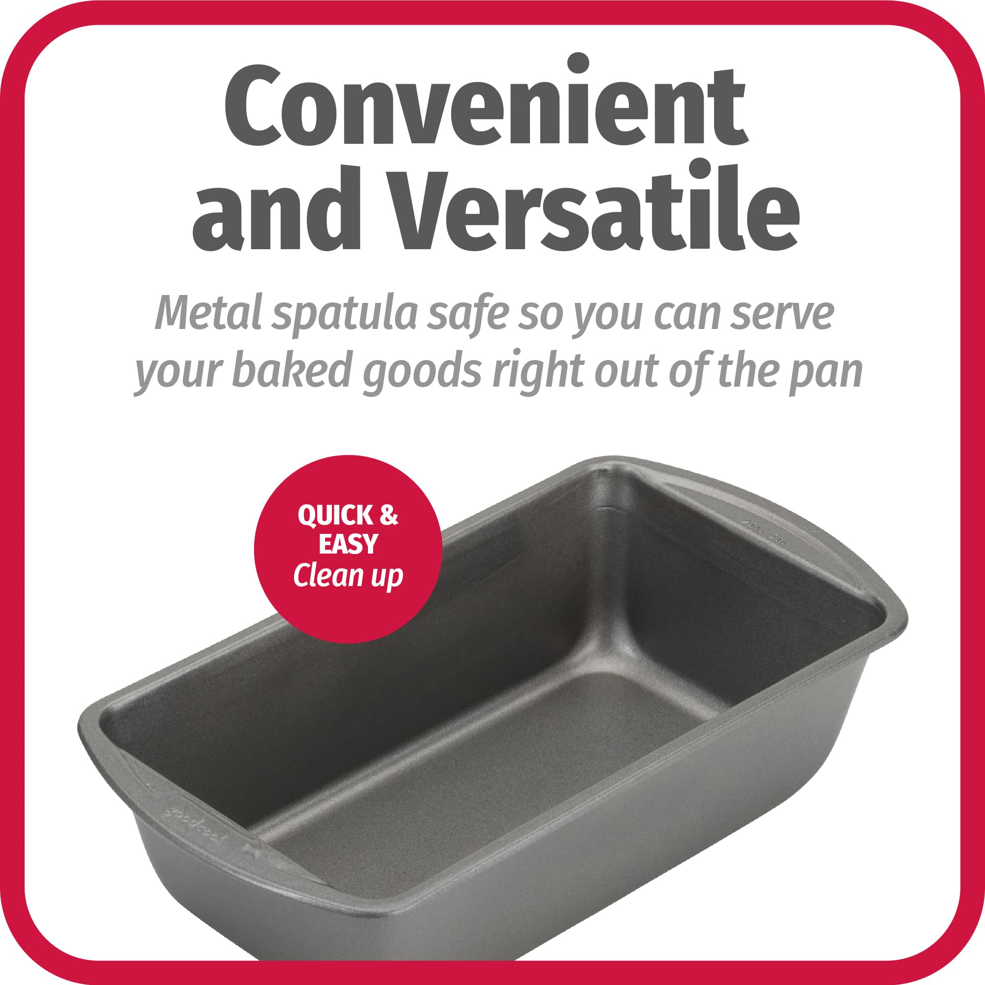 GoodCook 9x5 Inch Non-Stick Loaf Pan - Premium Steel Baking Pan for Bread, Meatloaf, Cakes, Brownies & Lasagna | Perfect for Home Baking, Meal Prep & Holiday Cooking