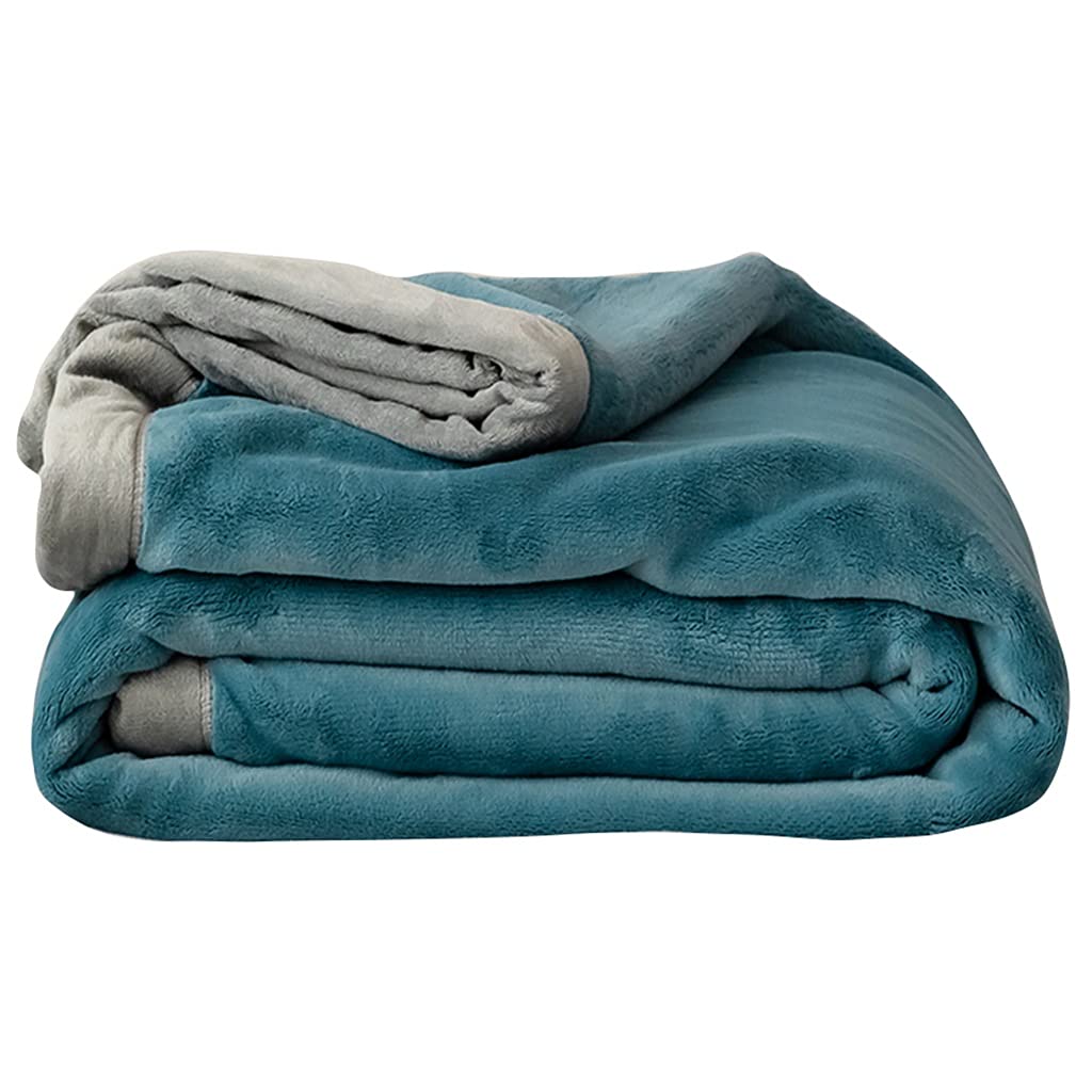 Premium Anti-Static Flannel Bed Blanket - Soft & Comfortable AB Double-Sided All-Season Blanket for Bed, Sofa or Couch - 200×230cm (78×90 inches) Blue - Perfect for Cozy Nights, Guest Rooms & Winter Warmth