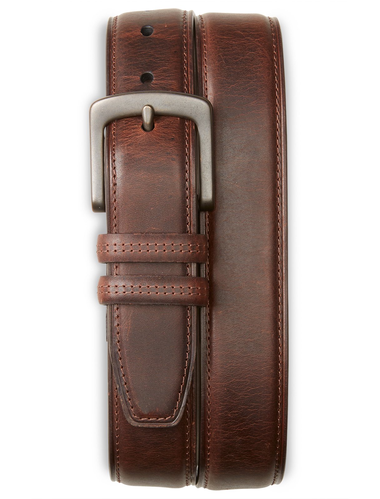 Harbor Bay by DXL Big and Tall Double Loop Leather Belt for Men - Premium Genuine Leather Dress Belt for Business & Casual Wear