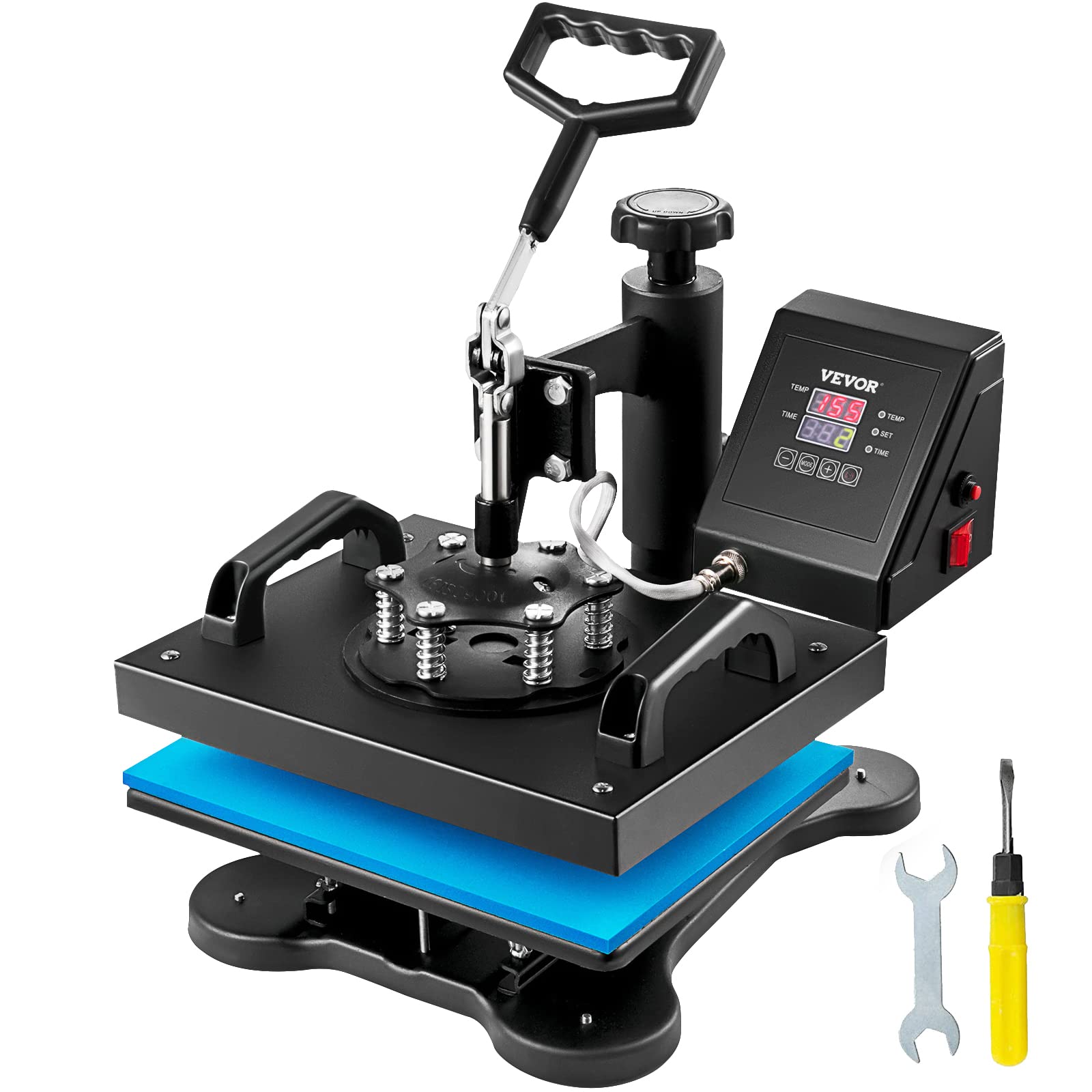 VEVOR 12x10 Inch Clamshell Heat Press Machine for Sublimation Transfer, 650W Digital LCD Control T-Shirt Printer for Vinyl, Bags, Garments, Mats & Puzzles - Perfect for DIY Craft, Custom Apparel & Small Business Printing