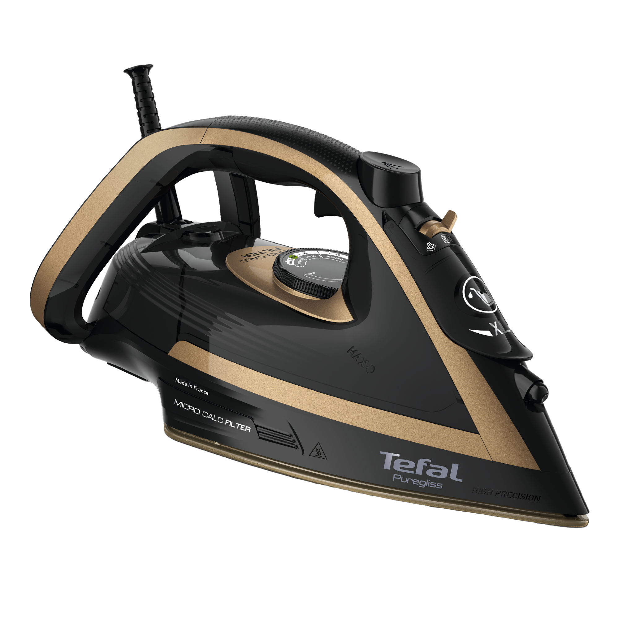 Tefal Puregliss Anti Calc Copper & Black Steam Iron FV8064 - Professional Steam Iron with Anti-Calc System for Wrinkle-Free Clothes - Perfect for Home, Office, and Travel Use