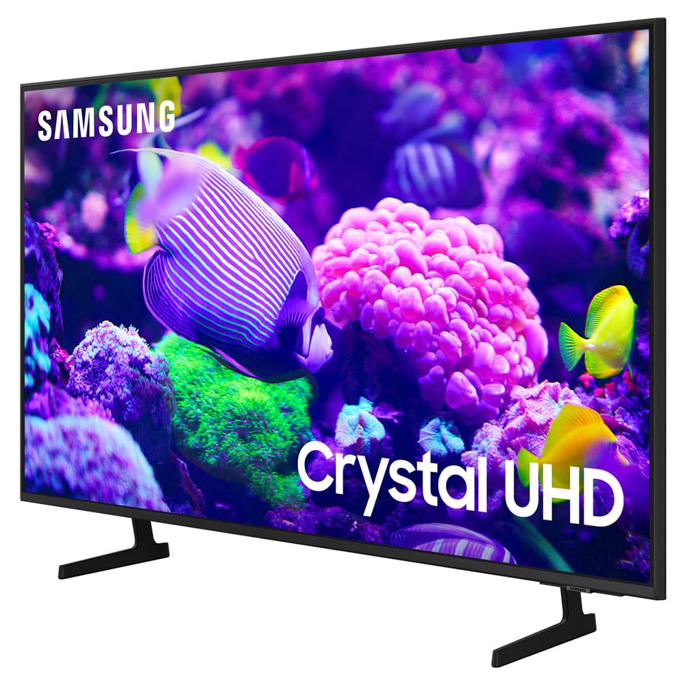 SAMSUNG DU7200 43 Inch Crystal 4K UHD Smart TV with Streaming, Wall Mount & Accessories Bundle - 2024 Model for Home Theater, Gaming & Entertainment