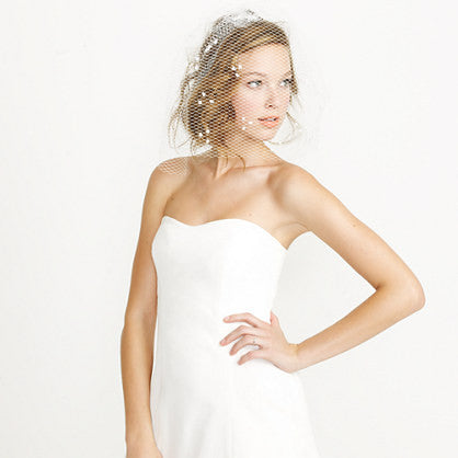 J. Crew Flocked Dot Blusher Veil - Elegant Bridal Accessory for Weddings & Special Occasions