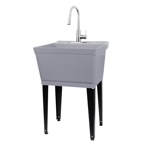 Stainless Steel Faucet, Grey Tub
