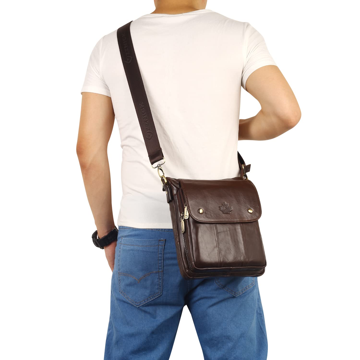 Premium Genuine Leather Messenger Bag for Men & Women - Stylish Crossbody Sling Shoulder Bag for Travel, Work & Business - Perfect for Commuting, Office & Daily Use