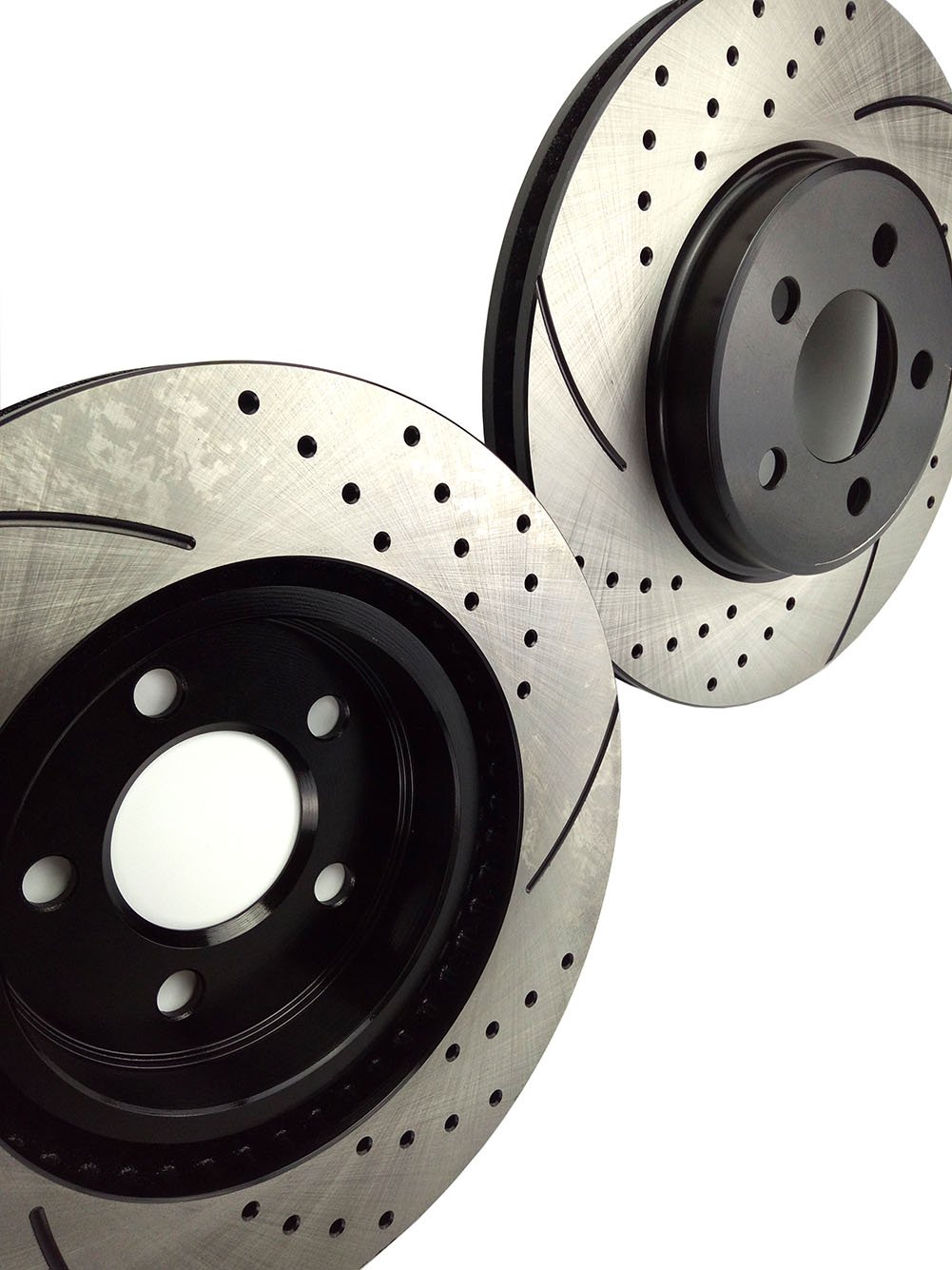 High-Performance Front Brake Kit with Drilled & Slotted Rotors & Ceramic Pads for 2005-2017 Chrysler 300 | 2006-2017 Dodge Challenger/Charger/Magnum V6 RWD - Perfect for Racing, Daily Driving & Performance Upgrades