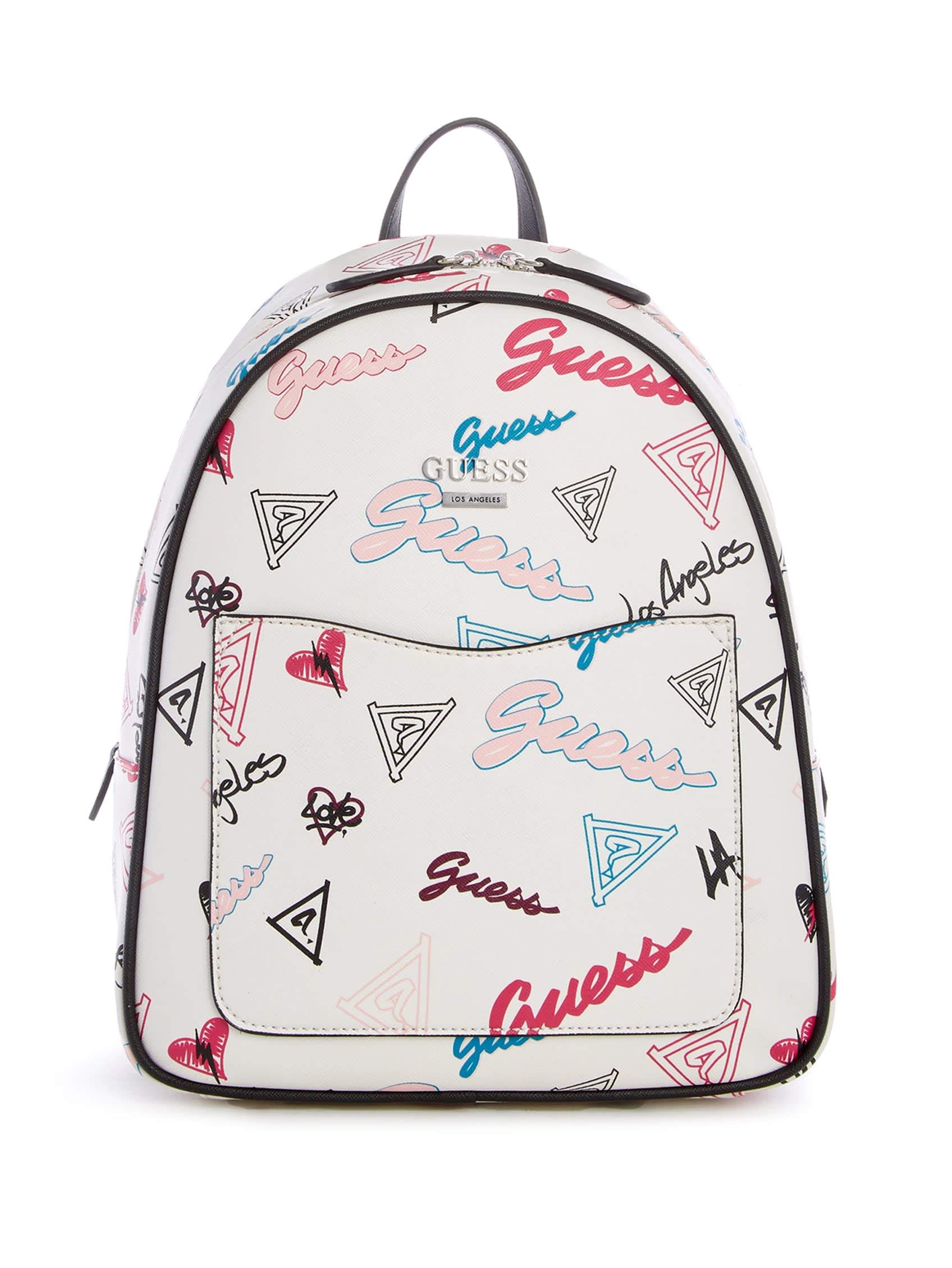 GUESS Factory Stanzler Logo Backpack for Women & Men - Stylish Laptop Backpack for School, Work & Travel - Durable Casual Daypack with Adjustable Straps