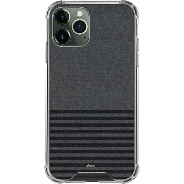 Skinit Clear Protective Phone Case for iPhone 11 Pro Max - Black & Grey Stripes Design | Slim Scratch-Resistant Cover for Everyday Use & Travel