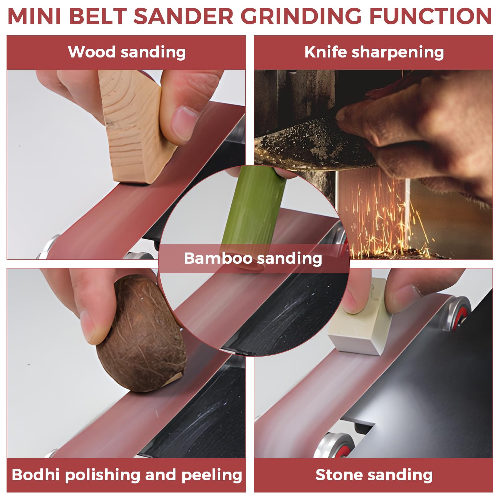 Twotrees Mini Table Saw & Belt Sander Combo - 300W Dual Motor with 10 Sanding Belts (1.2x16.5in) for Metal, Wood, Aluminum Cutting & Polishing | Perfect for DIY Projects, Woodworking & Metal Crafting
