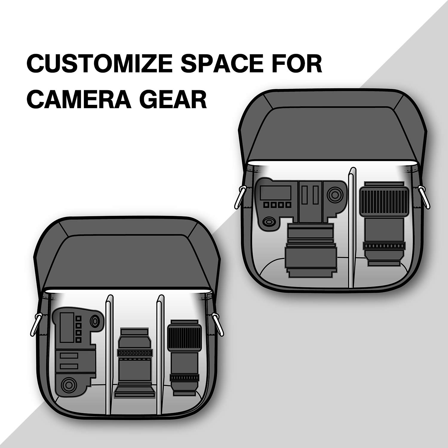BAGSMART DSLR Camera Bag - Waterproof Canvas Crossbody Shoulder Bag for SLR/DSLR Cameras with Rain Cover - Compact & Stylish Photography Accessory for Men & Women (Black) - Perfect for Travel, Hiking & Outdoor Photography