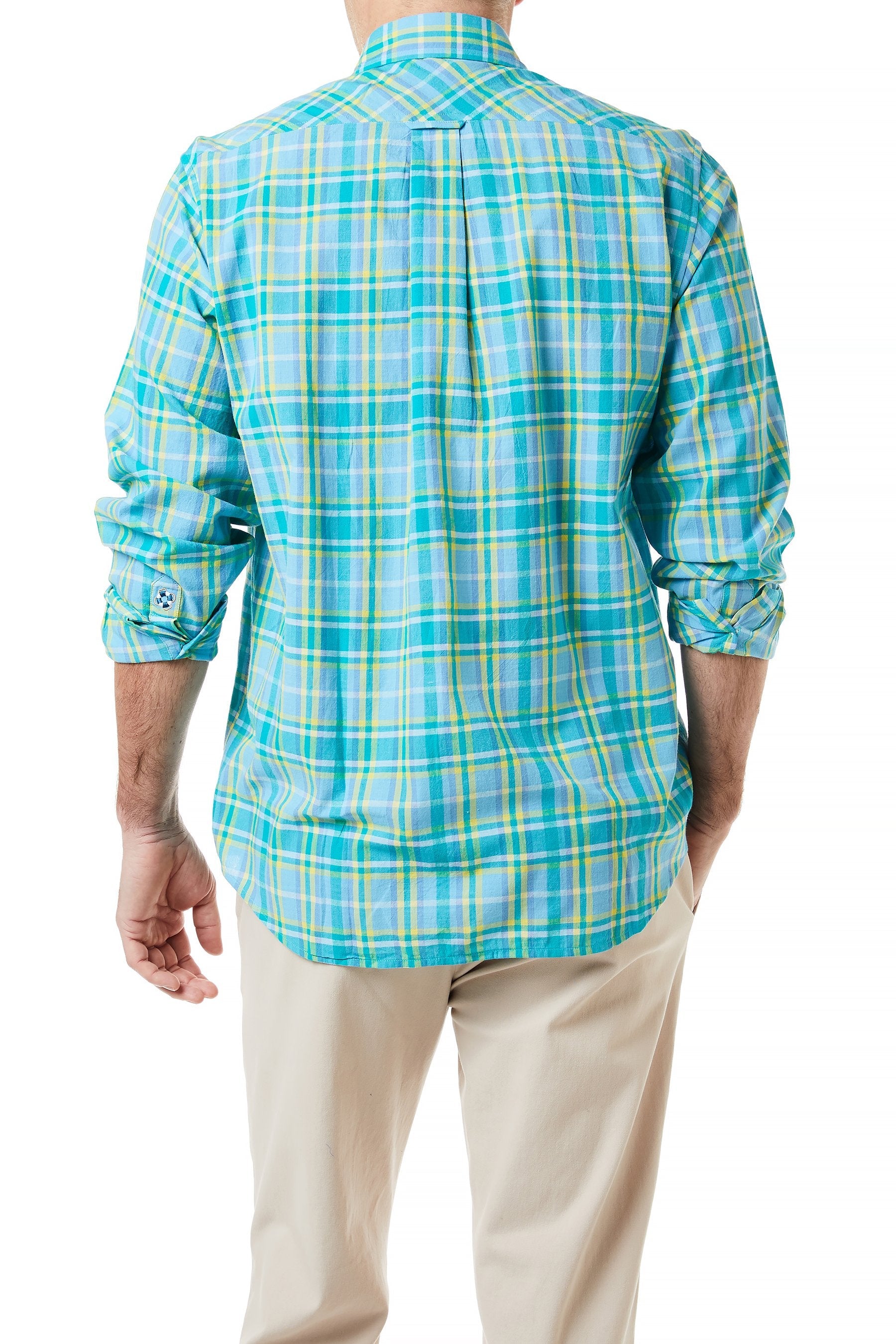 Men's Chase Shirt Spring Madras Plaid Casual Button Down Shirt - Perfect for Spring Outings, Beach Vacations & Casual Office Wear
