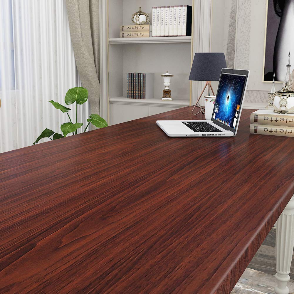 Livelynine 197 x 24 Inch Black Walnut Wood Grain Contact Paper - Waterproof Self-Adhesive Vinyl Wrap for Kitchen Cabinets, Countertops, Desks & Furniture - Easy Peel & Stick Wallpaper for Home & Office Renovation