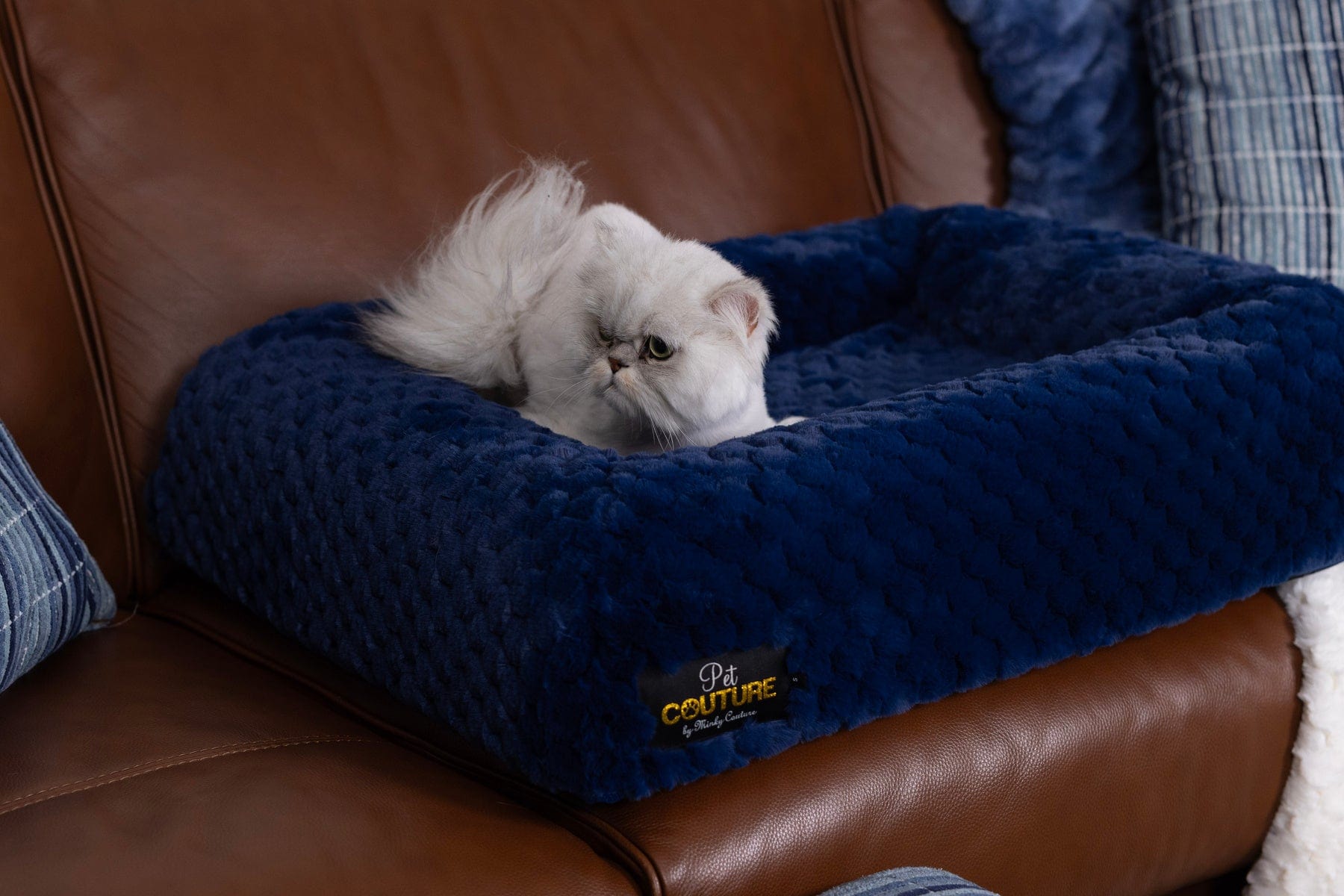 Premium Blue Honeycomb Pet Bed - Soft & Comfortable Dog & Cat Bed for Small to Medium Pets - Perfect for Home, Office & Travel Use