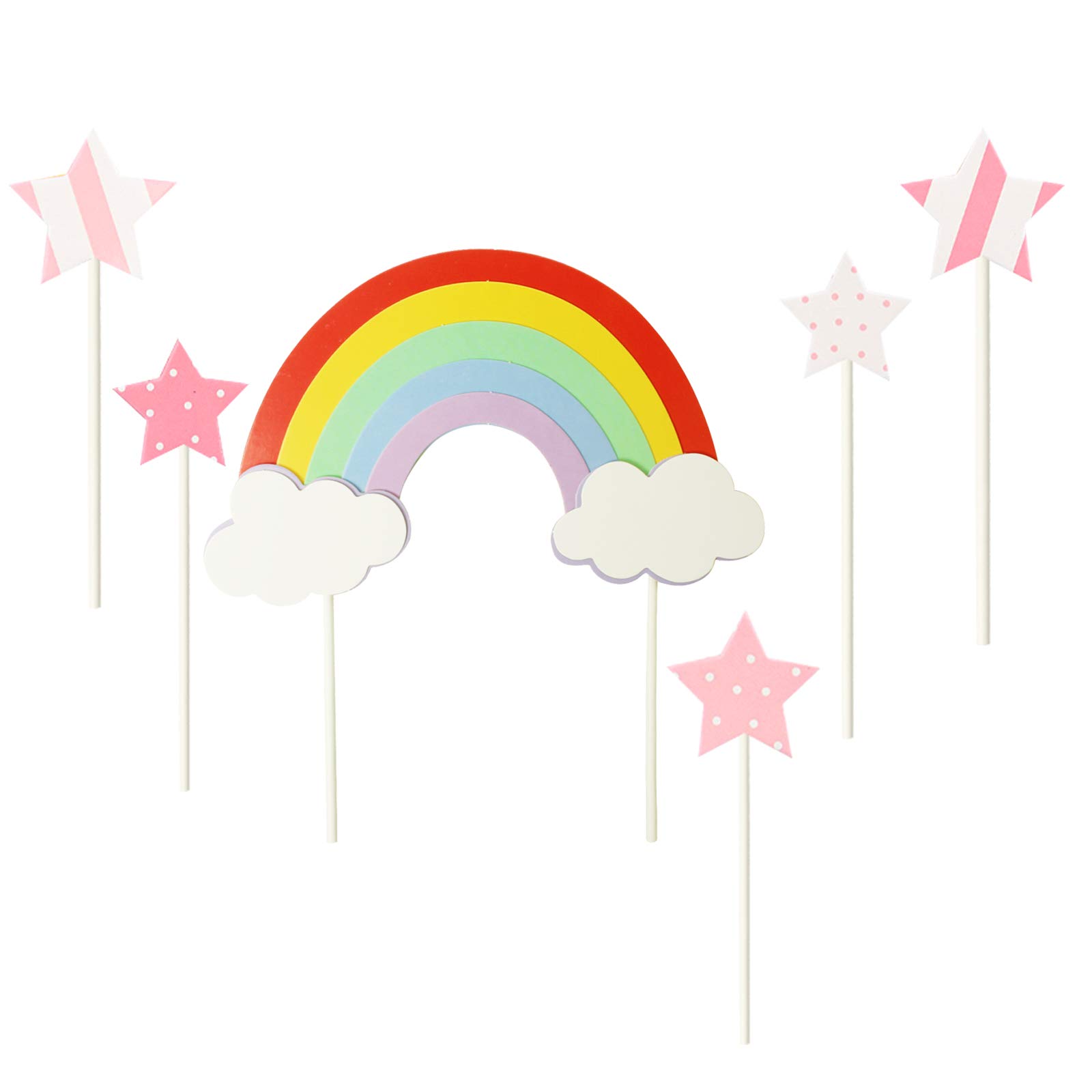 Rainbow Happy Birthday Cake Topper - Colorful Children's Cake Decoration for Birthday Parties & Celebrations - Perfect for Kids Birthday Cakes, Cupcakes & Party Desserts