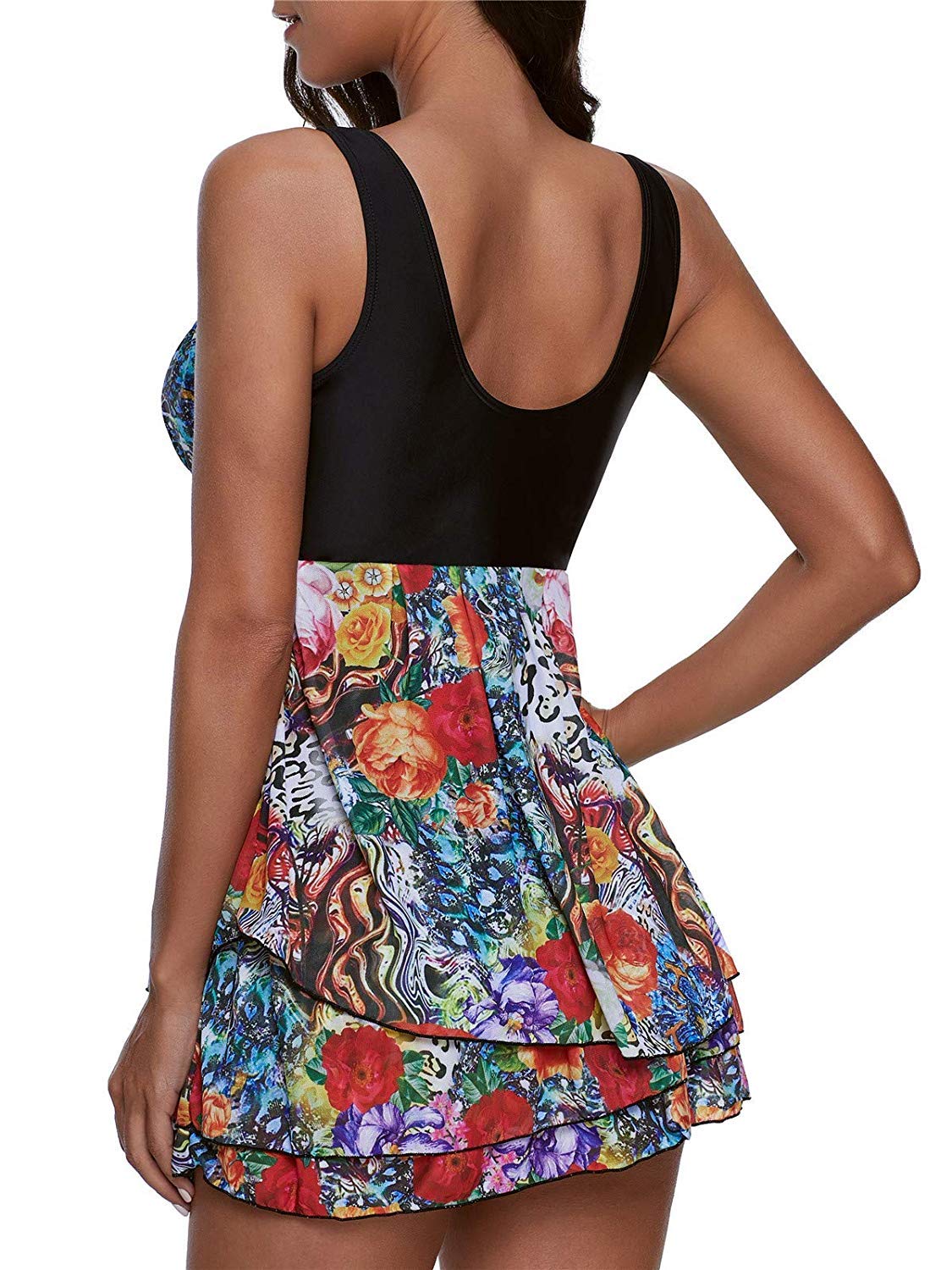 **ReachMe Women's Plus Size Swimwear - 2 Piece Tankini Set with Tummy Control Boy Shorts & Modest Swim Dress | Perfect for Beach, Pool & Vacation**