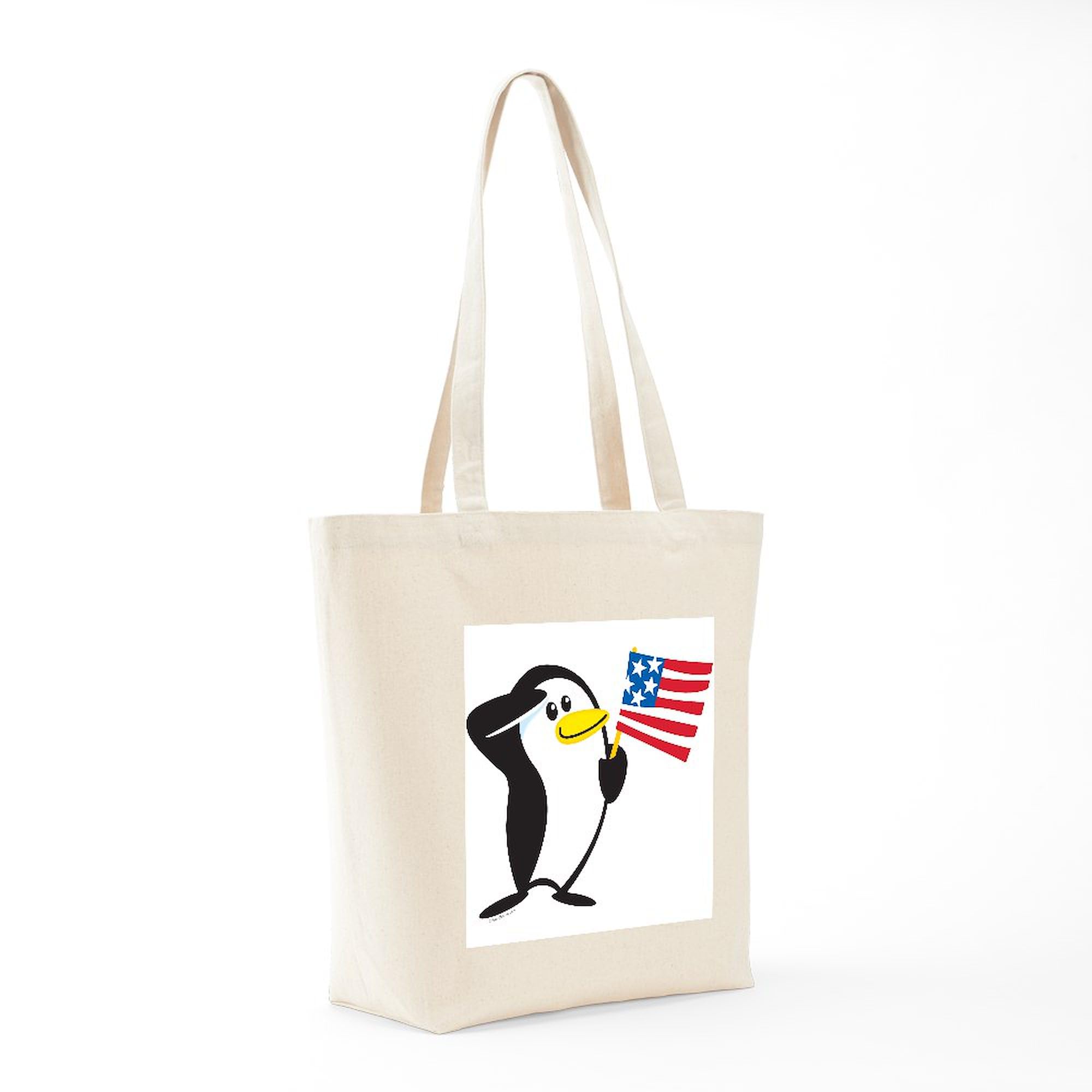 Proud Penguin Natural Canvas Tote Bag - Eco-Friendly Reusable Shopping Bag for Groceries, Beach & Everyday Use | CafePress
