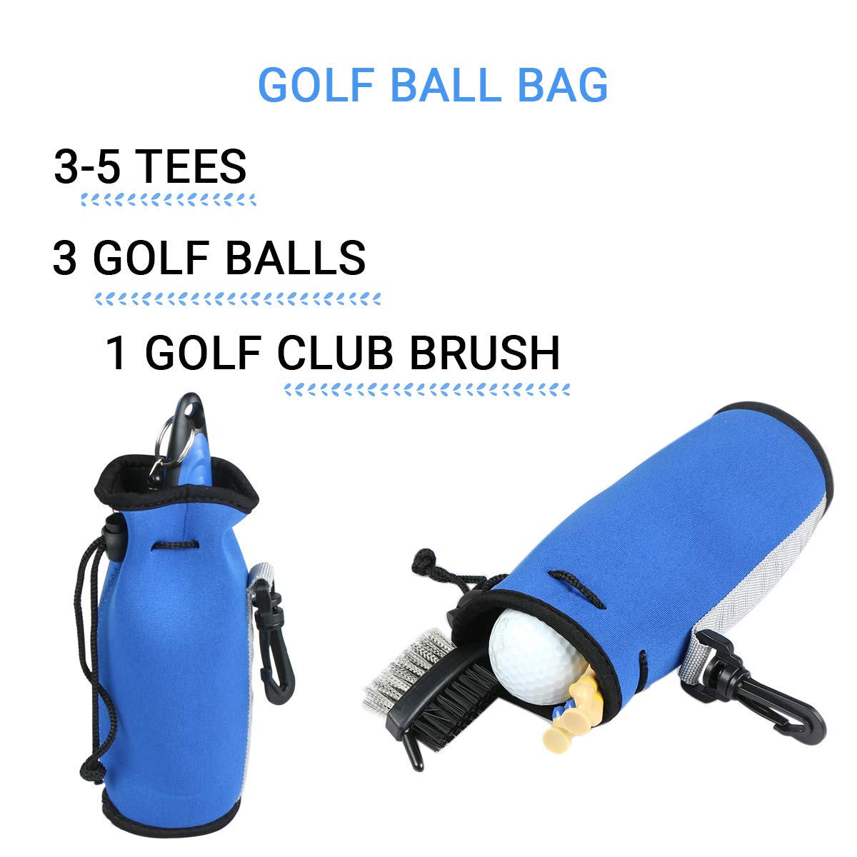Premium Golf Club Groove Sharpener & Cleaner Kit - Golf Ball & Club Brush Tool Set with Storage Bag - Ideal Golf Accessories Gift for Men & Women (Blue) - Perfect for Course Maintenance & Practice Sessions