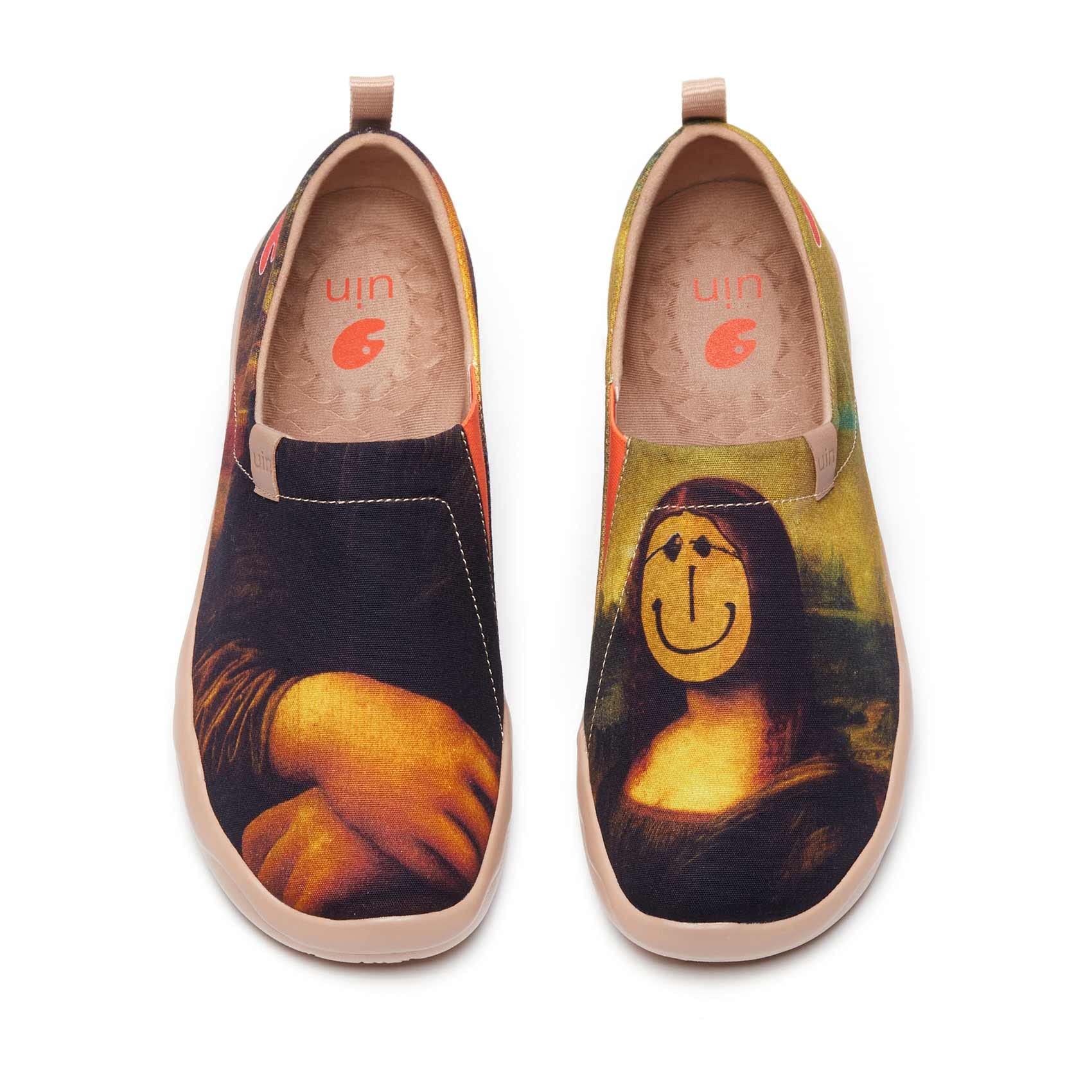 UIN Men's Slip-On Canvas Sneakers - Lightweight Comfortable Walking Shoes for Travel & Casual Wear - Hand-Painted Artistic Loafers for Everyday Use, Work & Outdoor Activities