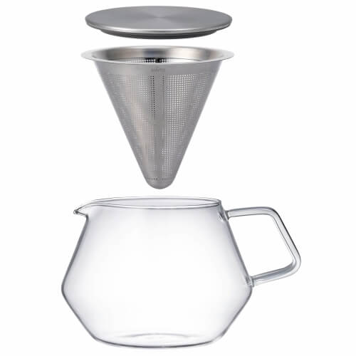 Kinto Carat Teapot - 16oz Japanese Ceramic Teapot with Stainless Steel Infuser for Loose Leaf Tea | Perfect for Home, Office & Tea Ceremonies