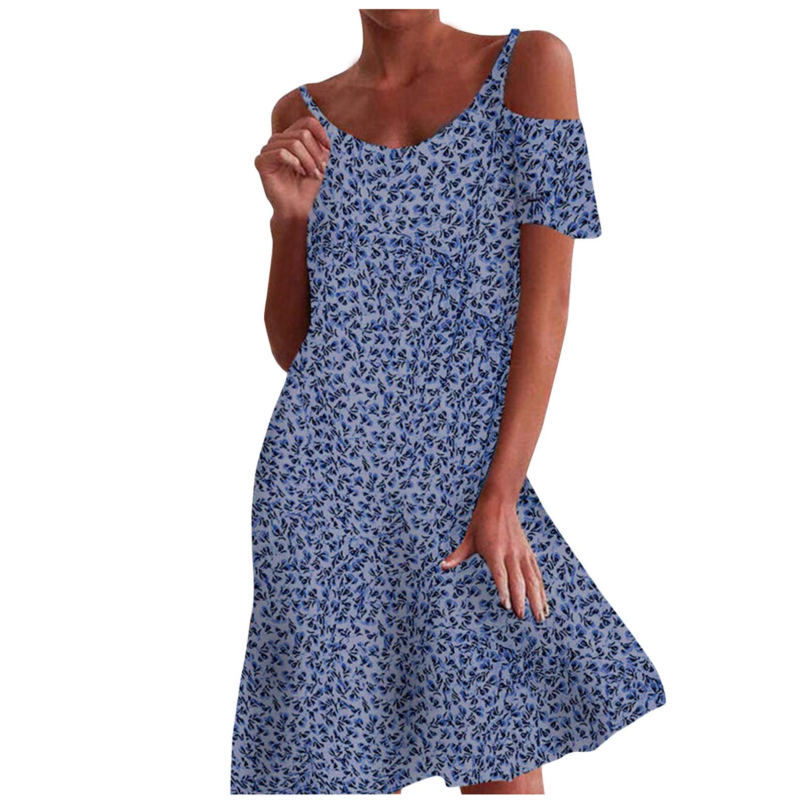 Casual Strapless Floral Print Loose Dress for Women - Summer Beach Party, Vacation, Date Night Outfit