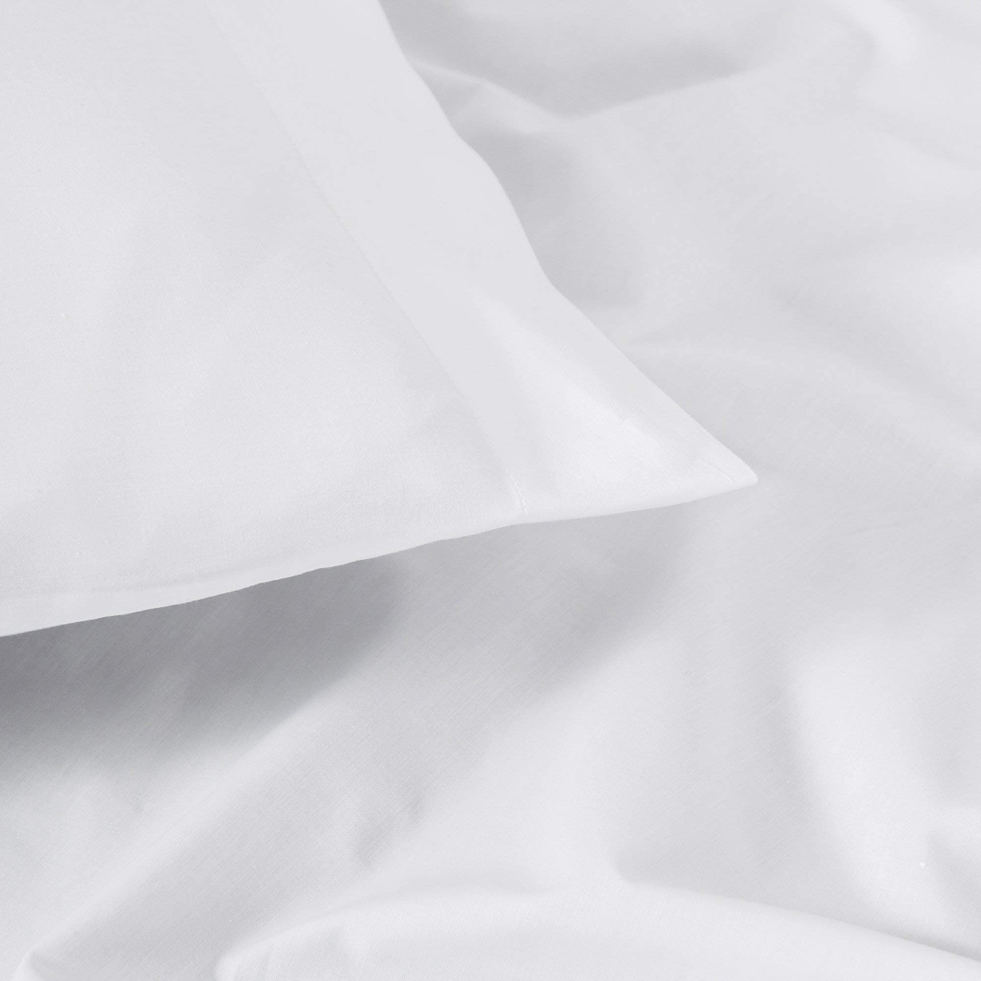 H by Frette Percale Queen Sheet Set - 100% Cotton Luxury All-White Bedding with Pillowcases & Fitted Sheet | Hotel Quality Soft Sheets for Master Bedroom & Guest Room