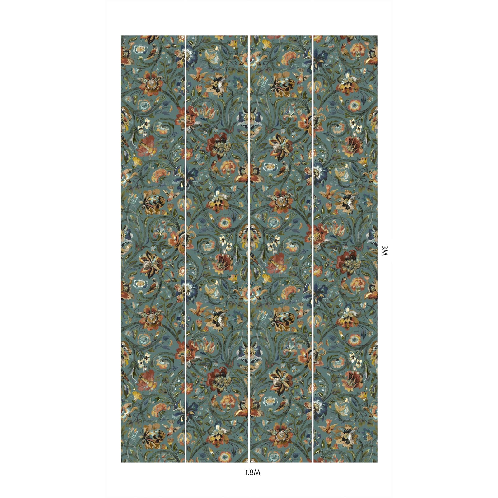 GAIA Wallpaper Prussian Blue - Premium Self-Adhesive Peel and Stick Wallpaper for Home Decor, Bedroom, Living Room, Bathroom & Office
