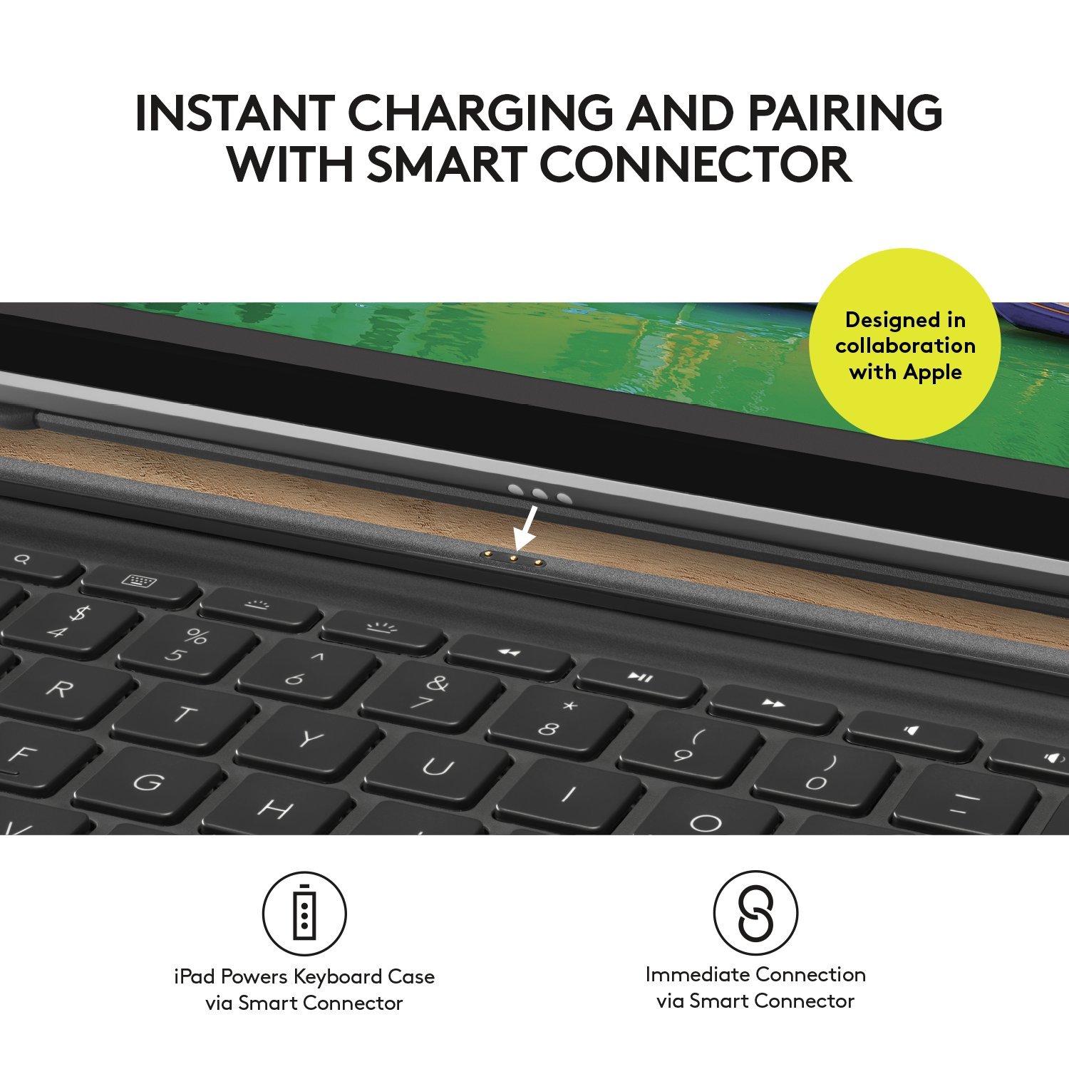Logitech Slim Combo Backlit Wireless Keyboard Case for iPad Pro 10.5-inch - Detachable Keyboard with Smart Connector (Black) | Perfect for Work, Travel & Home Office Use