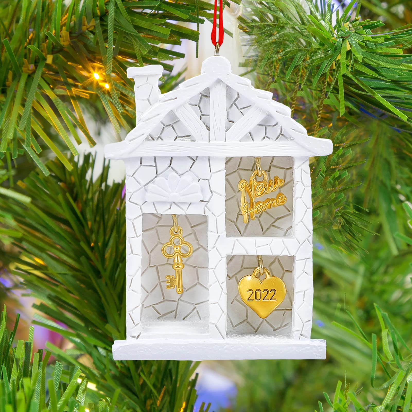 LUCKYBUNNY 2022 New Home Ornament - Personalized Housewarming Gift for New Homeowners, Moving House Present, Christmas Tree Decoration - Perfect for Home Decor, Holiday Celebrations & Warm Housewarming Parties