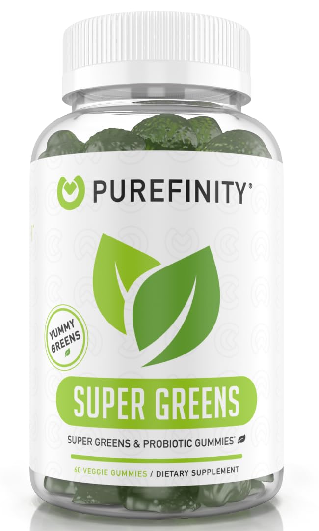 Daily Super Greens Gummies with Spirulina, Spinach & 20+ Superfoods | Vegan, Non-GMO, Gluten Free Supplement (60 Count) for Energy, Digestion & Immunity Support | Perfect for Busy Professionals & Health-Conscious Families