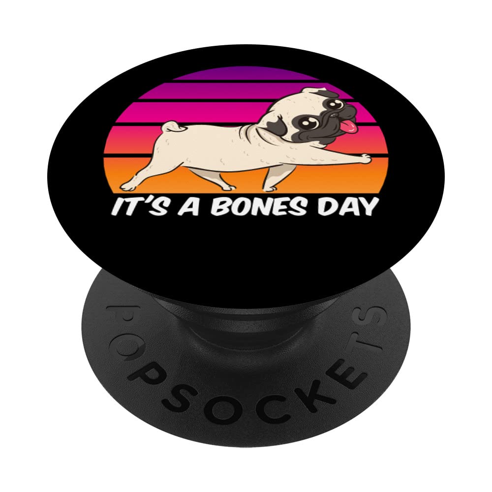 Bones or No Bones - Funny Pug PopSockets Swappable PopGrip | Cute Dog Phone Grip Stand for iPhone & Android | Perfect Gift for Pet Lovers & Pug Owners