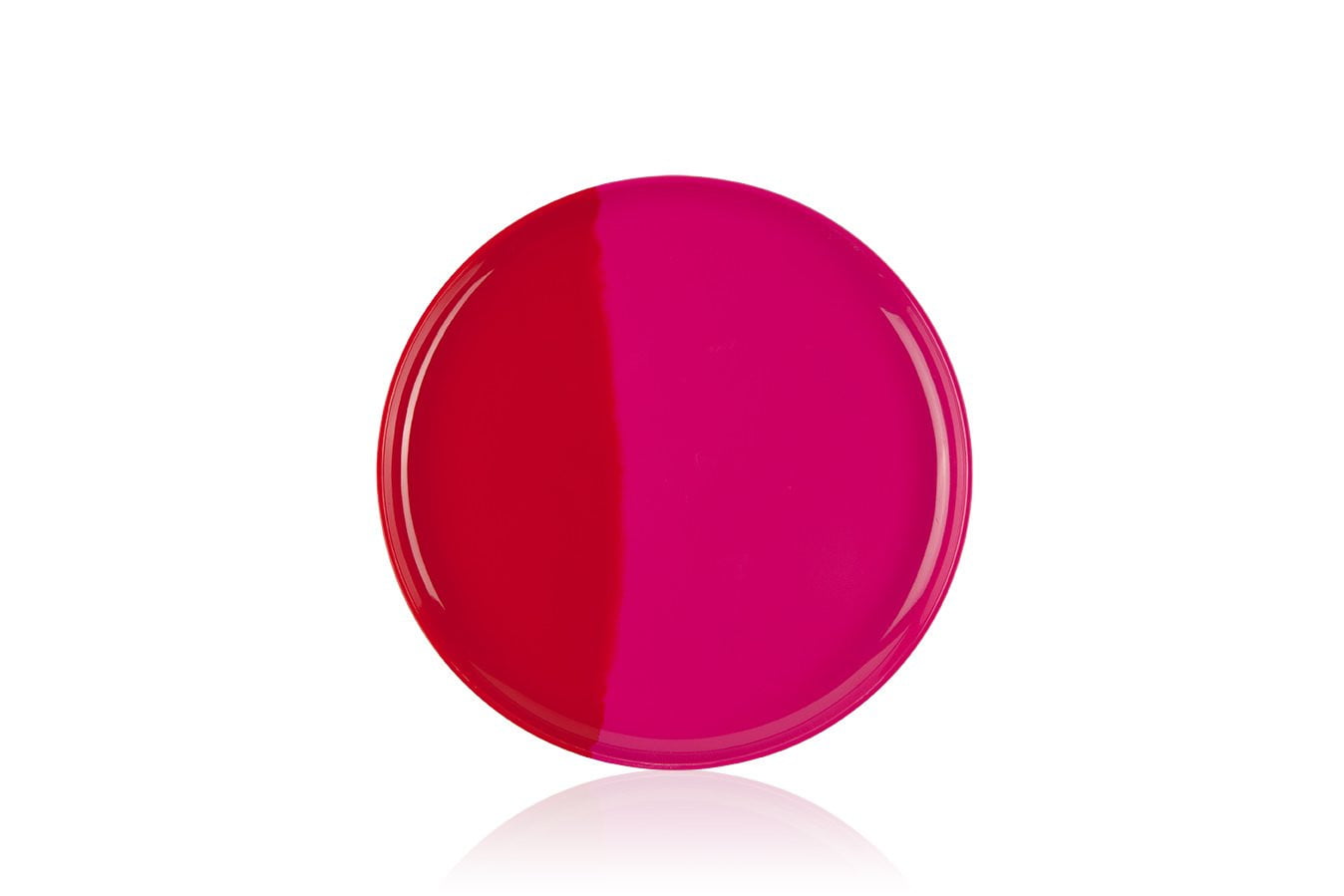 1/2 & 1/2 Melamine Salad and Dessert Plates Set of 4 - Fuchsia Red Color - Exclusive Thomas Fuchs Design - Perfect for Parties, Picnics, and Outdoor Dining