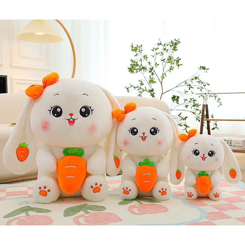 Adorable White Bunny Plush Toy - Kawaii Caramel Stuffed Animal for Kids & Adults | Perfect for Cuddling, Gifts, and Home Decor