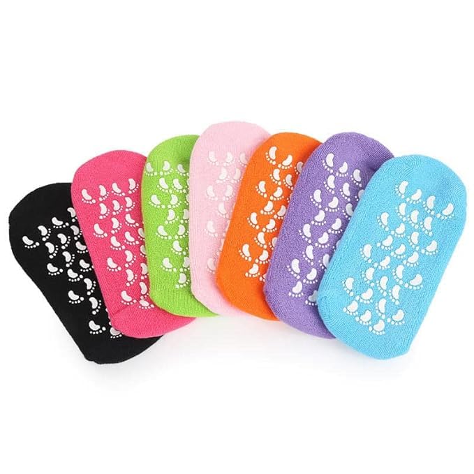 KORO Silicone Heel Socks for Cracked Feet - Moisturizing Spa Gel Socks with Vitamin E & Natural Oils - Dry Cracked Heel Repair for Women & Men | Perfect for Night Treatment, Foot Care Routine & Cracked Skin Relief