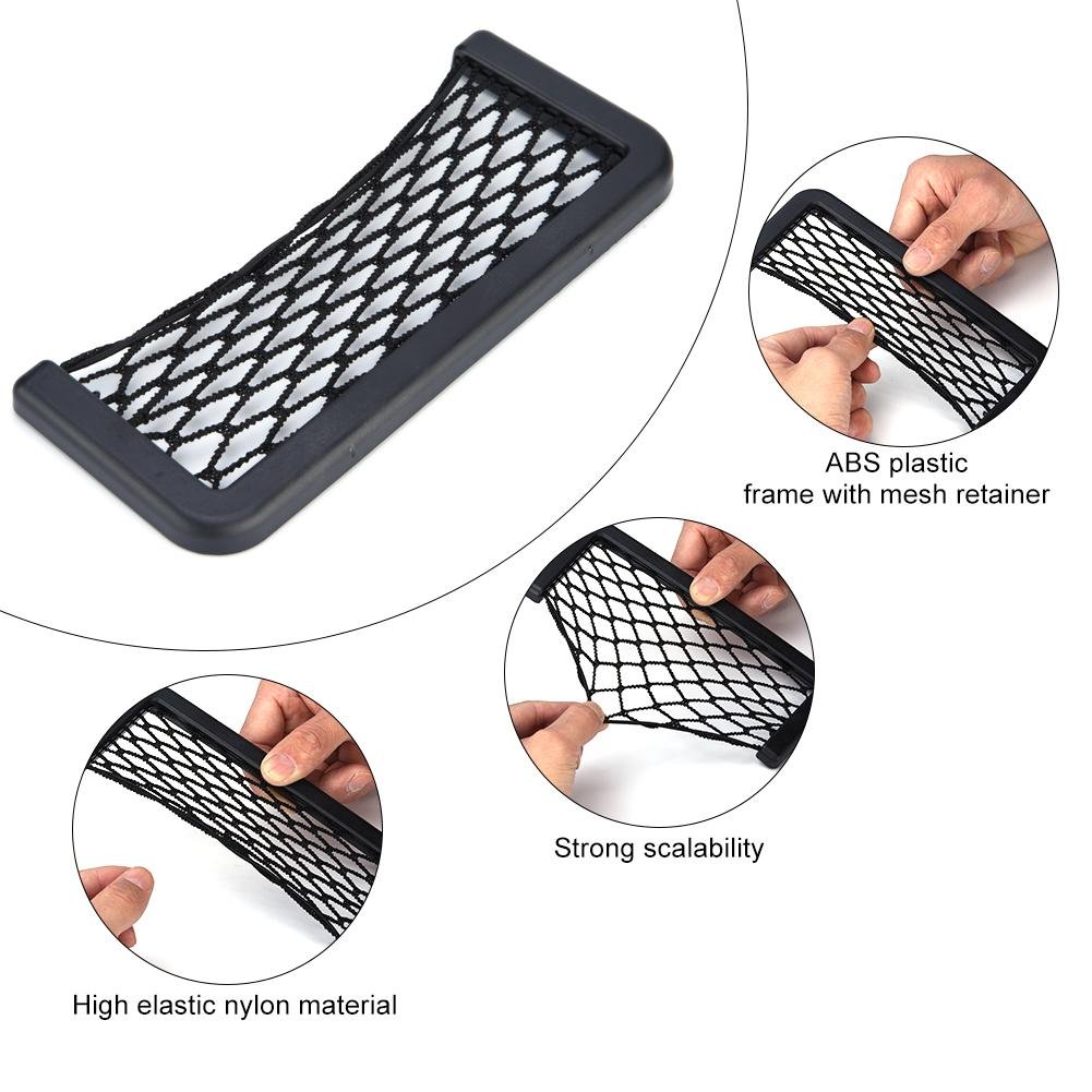 Universal S-Shaped Back Seat Organizer - Car Mesh Storage Net Bag with Side Pockets | Durable Nylon Car Back Protector | Perfect for Road Trips, Baby Supplies & Travel Accessories