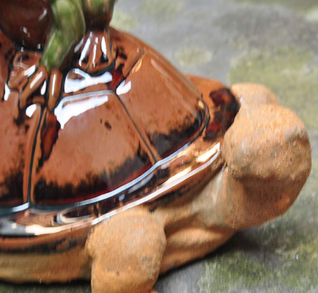 Ceramic Turtle Statue for Garden Decor - Handmade Outdoor Animal Sculpture, Unique Frog Ornament & Novelty Garden Decoration for Patio, Yard, or Lawn Accent