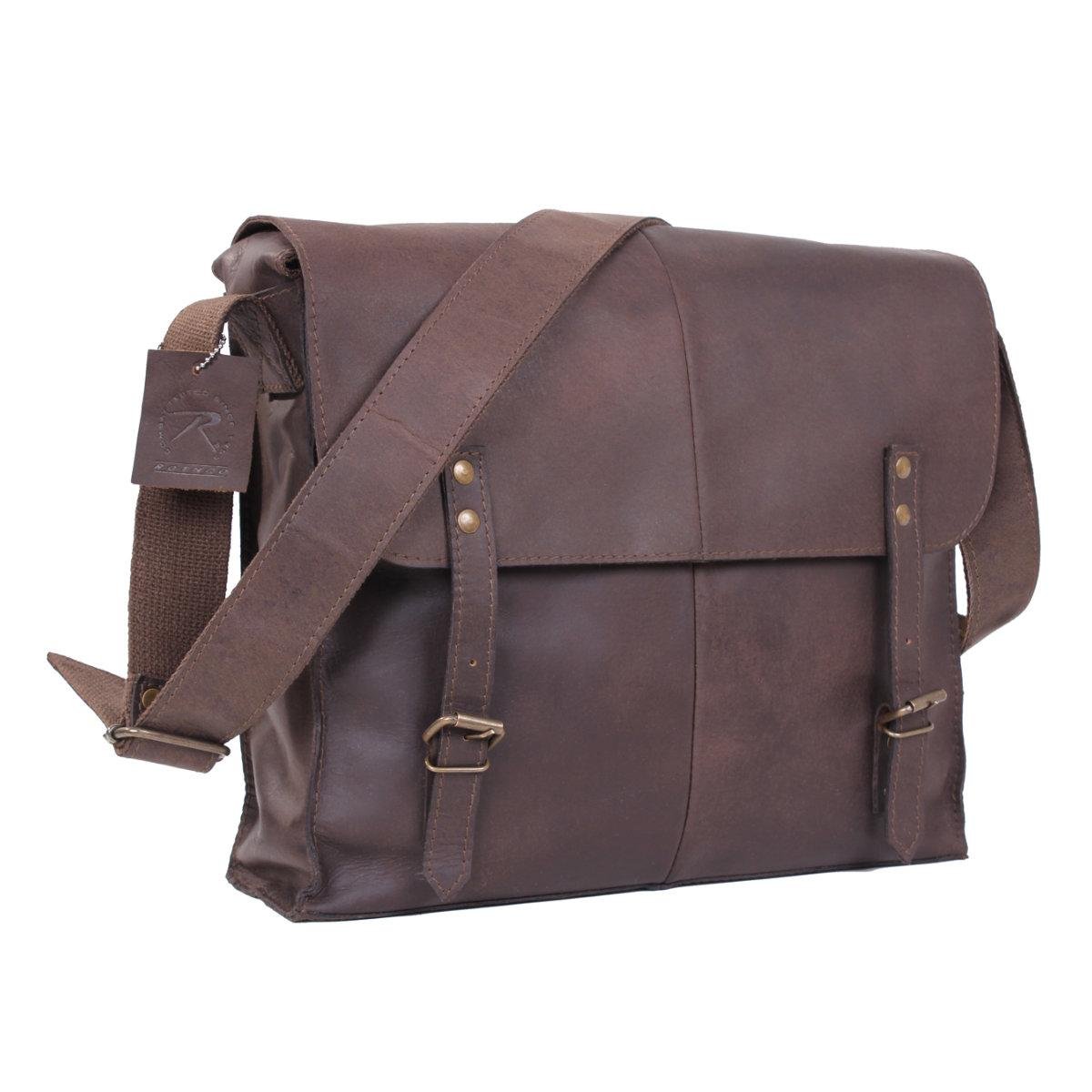 Rothco Genuine Leather Medic Bag - Vintage Brown Crossbody Shoulder Bag for Men & Women | Perfect for Travel, Hiking, and Everyday Use
