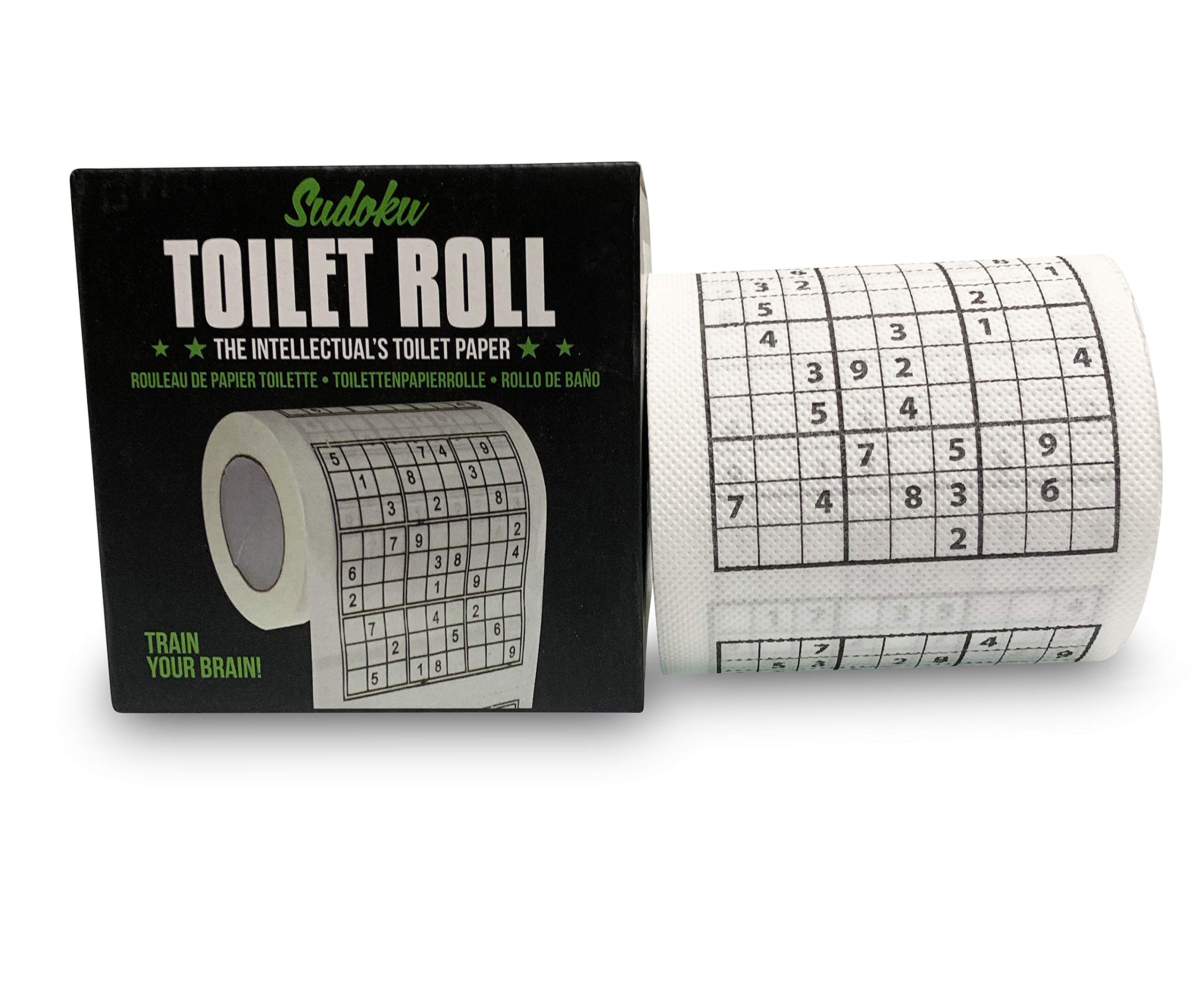 Funny Sudoku Toilet Paper Roll in Gift Box - Challenging Sudoku Puzzles on Every Sheet | Practical Joke Gag Gift for Bathroom, Office & Parties | Fits Standard Holders - Perfect for Pranksters & Puzzle Lovers