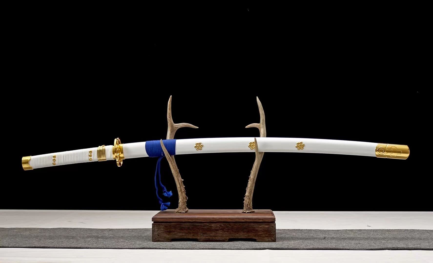HERO SWORD Handmade One Piece Roronoa Zoro Katana - Japanese Anime YAMA ENMA Cosplay Samurai Sword with Purple Blade | Perfect Gift for Men & Women | Great for Cosplay, Collection, and Home Decoration