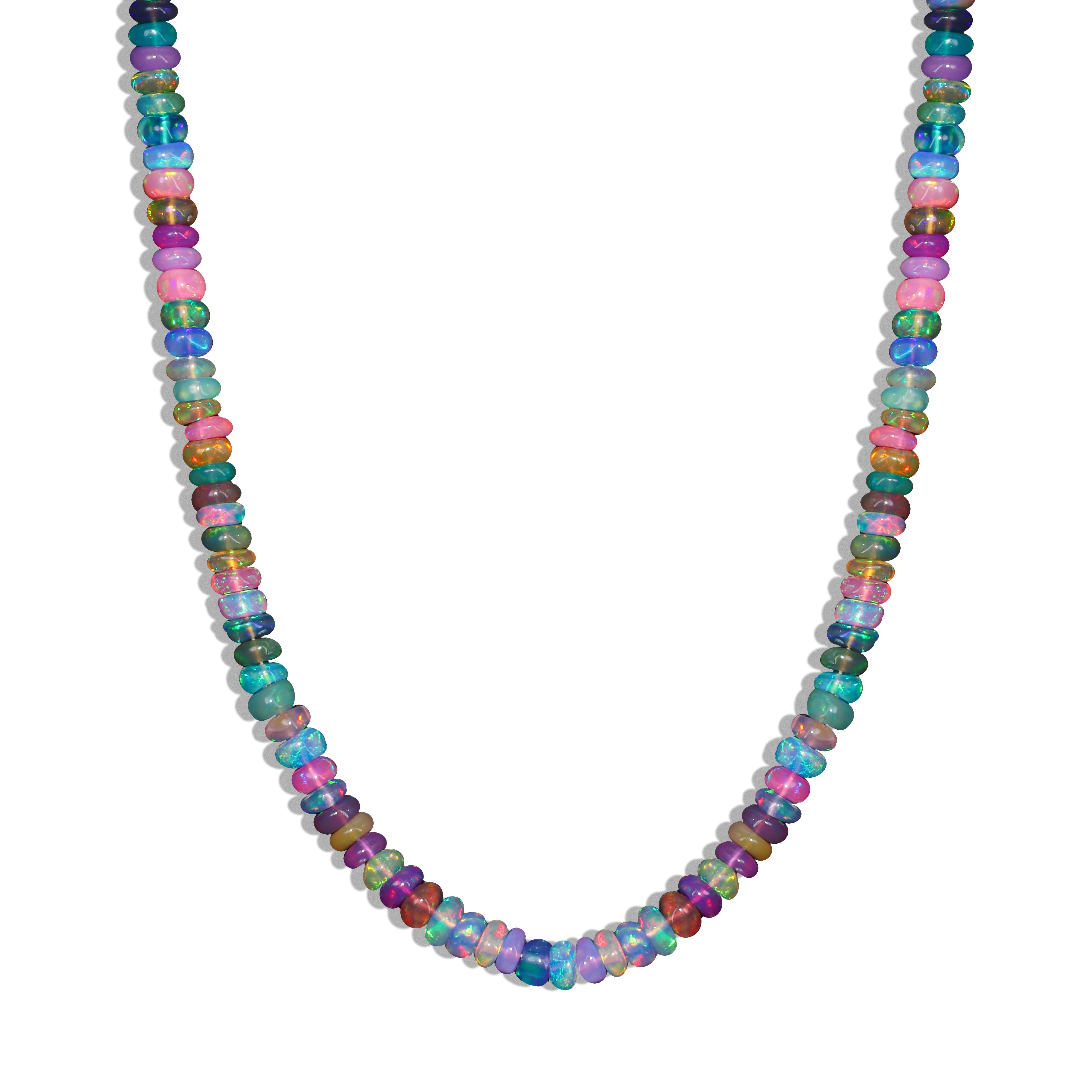 Natural Multi Opal Mix Beaded Necklace for Women - Elegant Handmade Jewelry Gift for Her, Perfect for Weddings, Parties & Everyday Wear