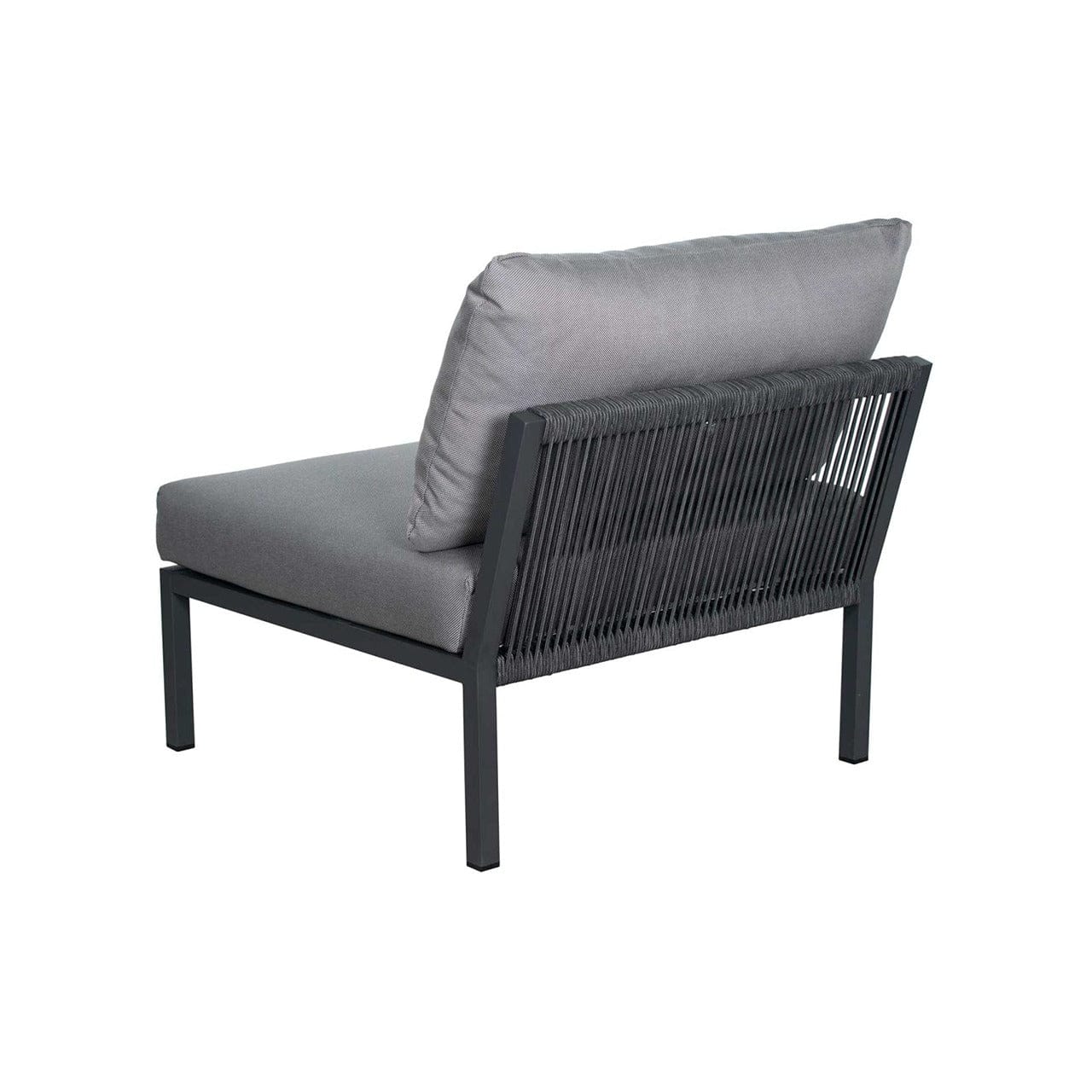Bahamian Outdoor Sectional Armless Chair - Waterproof Wicker Patio Furniture for Poolside, Garden, and Backyard Relaxation