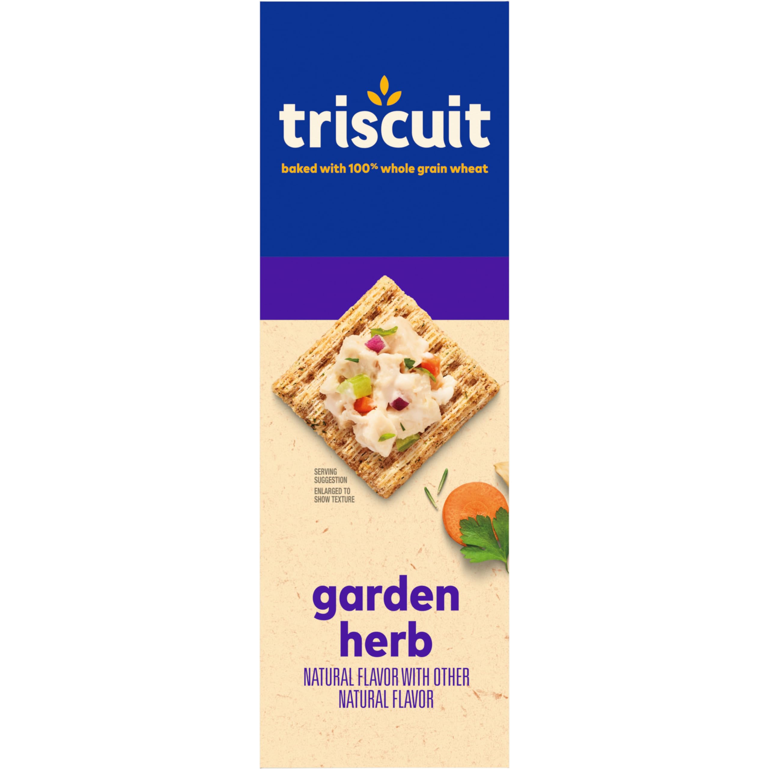 Triscuit Garden Herb Whole Grain Wheat Crackers - Healthy Lunch & Snack Crackers, Bulk Pack of 6 (8.5 oz Boxes) - Perfect for Office, School & On-the-Go Snacking