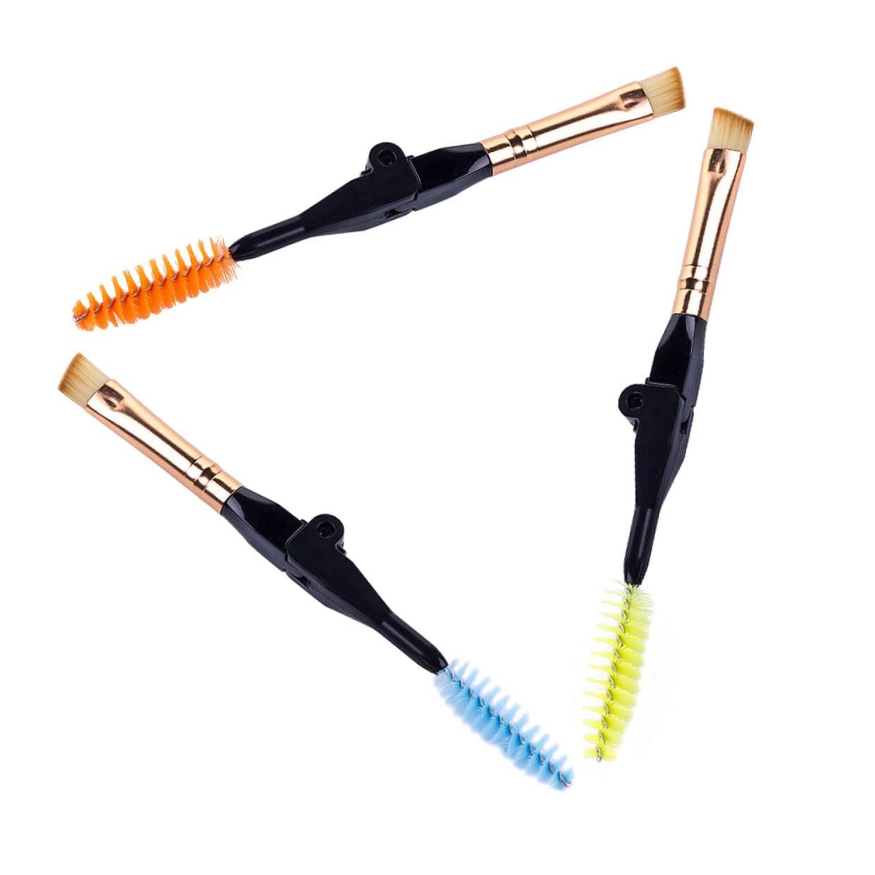 FOMIYES 3-Piece Metal Lash Comb Set - Professional Eyelash Extension Tool with Angled Brow Brush & Handle | Perfect for Lash Styling, Eyebrow Grooming & Makeup Application | Salon & Home Use Beauty Essential