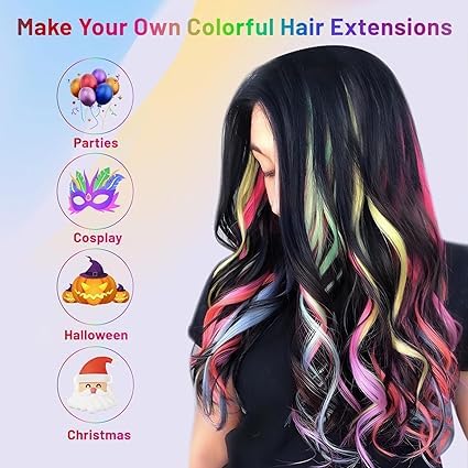 Vibrant Dark Green Hair Streak Extensions for Women & Girls - Clip-in Colored Hair Highlights (Set of 2) | Perfect for Parties, Cosplay & Everyday Styling