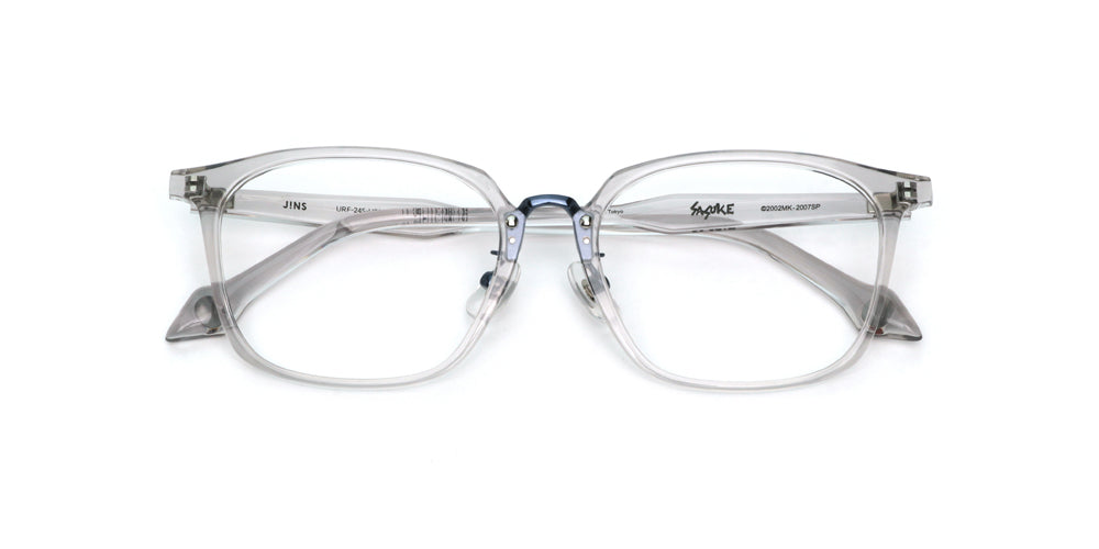 JINS x NARUTO SASUKE Model Gray Glasses - Anime Inspired Eyewear for Naruto Fans - Perfect for Cosplay, Collecting, and Everyday Wear