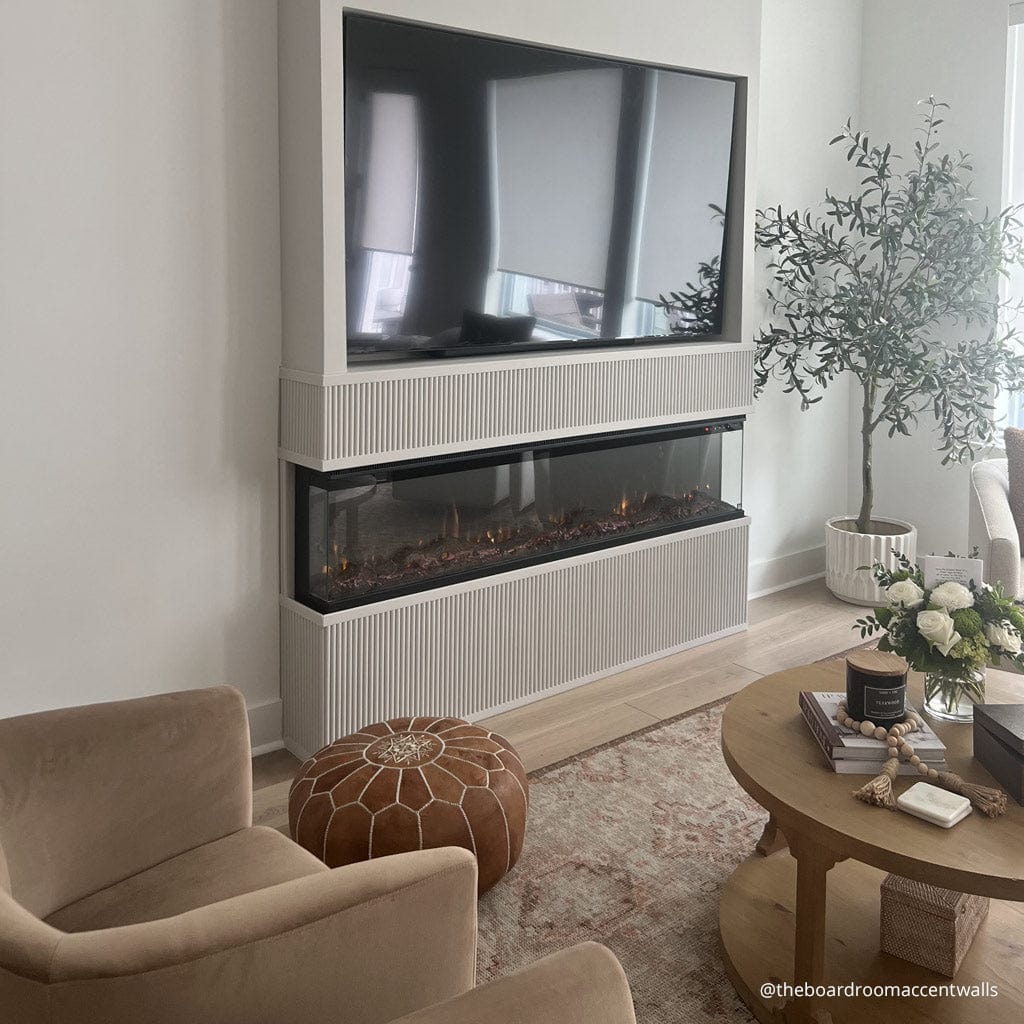 Sideline Infinity 72 Inch 3-Sided Recessed Smart Electric Fireplace - WiFi & Remote Control, Modern Flames for Living Room, Bedroom, or Office (Model 80051)