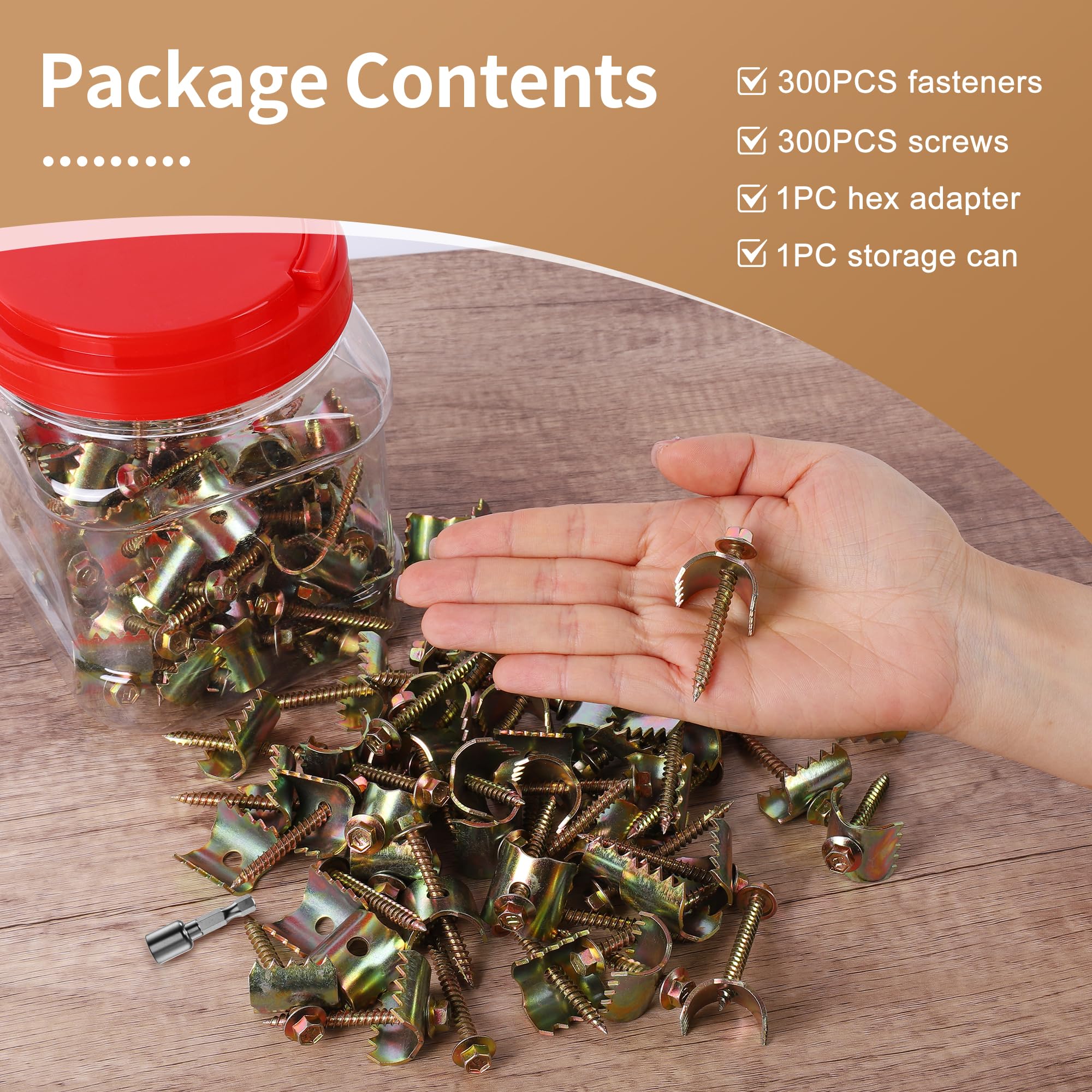 300 Pcs 2'' Heavy Duty Fence Staples - Reusable Galvanized Steel Fence Fasteners with Wire Fixer - Rustproof Fence Nails for Wire Mesh & Woven Fencing - Easy Installation with Cordless Drill - Perfect for Farm, Garden, and Livestock Enclosures